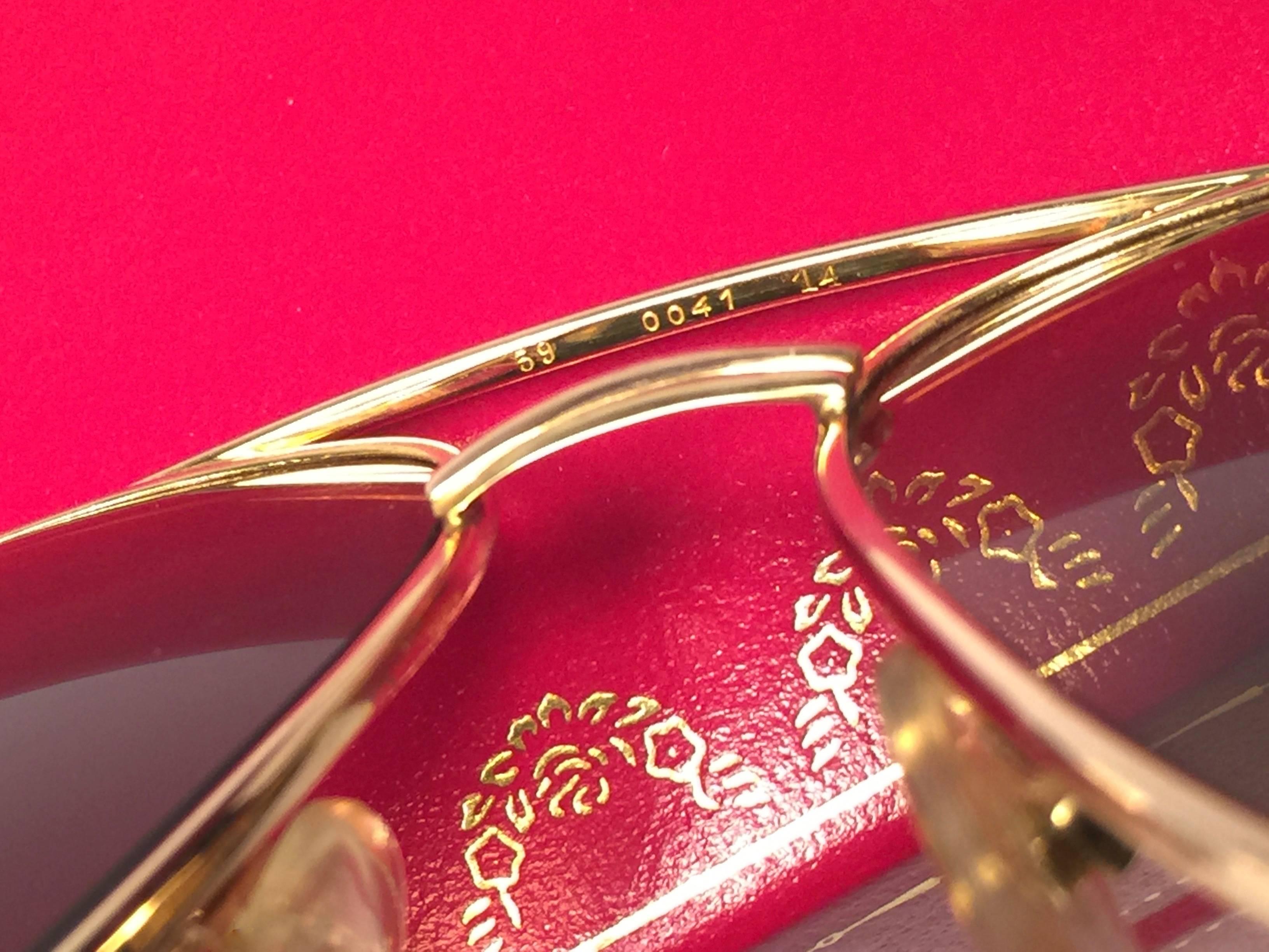 New Cartier Ultra Rare Vendome 18K 750 Gold Filled Sunglasses Made in France In New Condition In Baleares, Baleares
