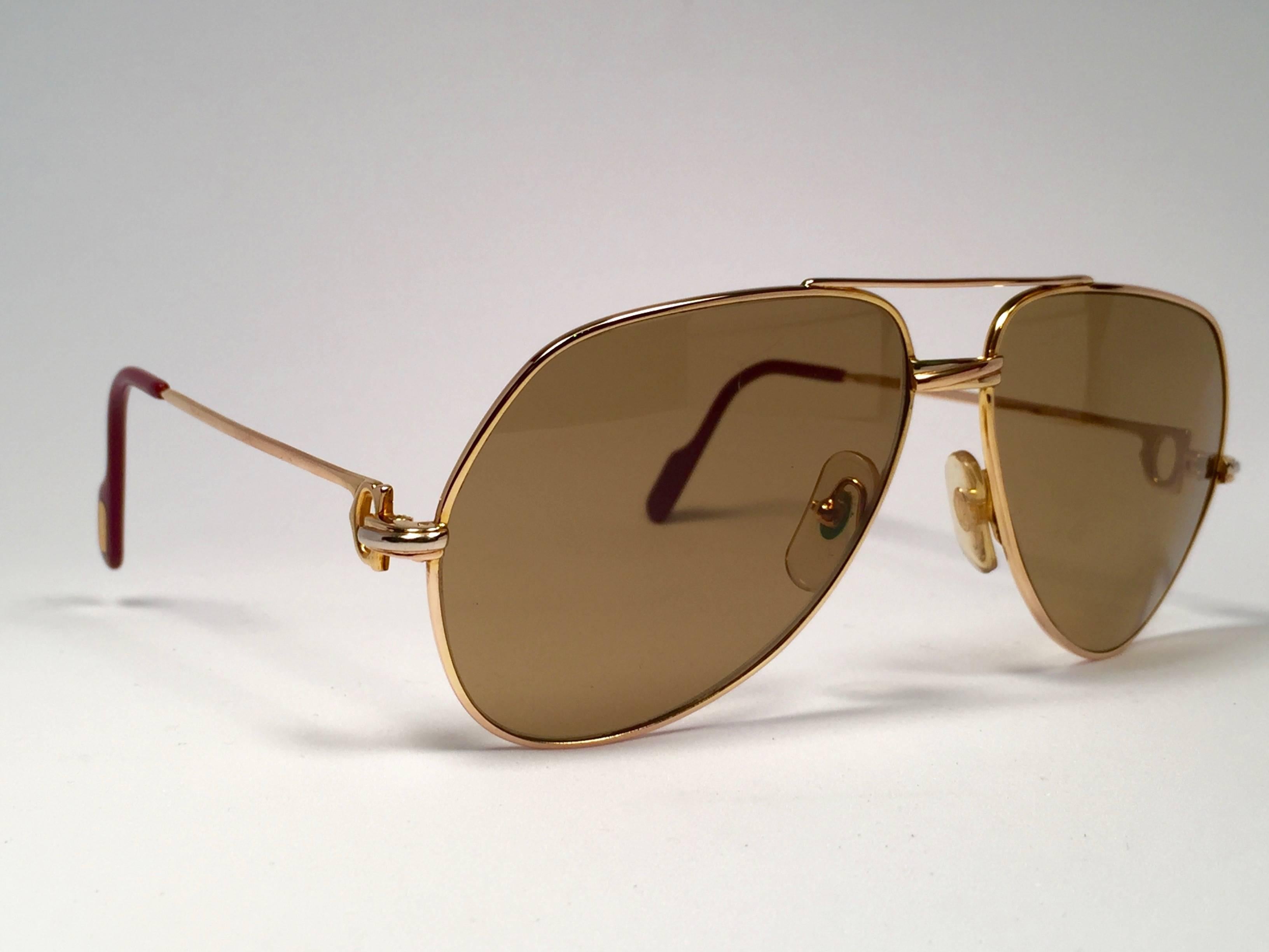 New Cartier Ultra Rare Vendome 18K 750 Gold Filled Sunglasses Made in France 1