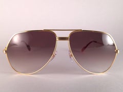 New Cartier Vendome Gold 62Mm Brown Lens Heavy Plated Sunglasses France