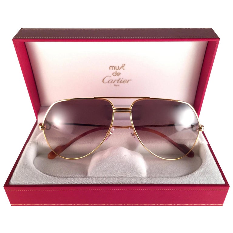 New Cartier Vendome Gold 62Mm Brown Lens Heavy Plated Sunglasses France For  Sale at 1stDibs | cartier logo on lens, cartier red lenses, cartier vendome  sunglasses