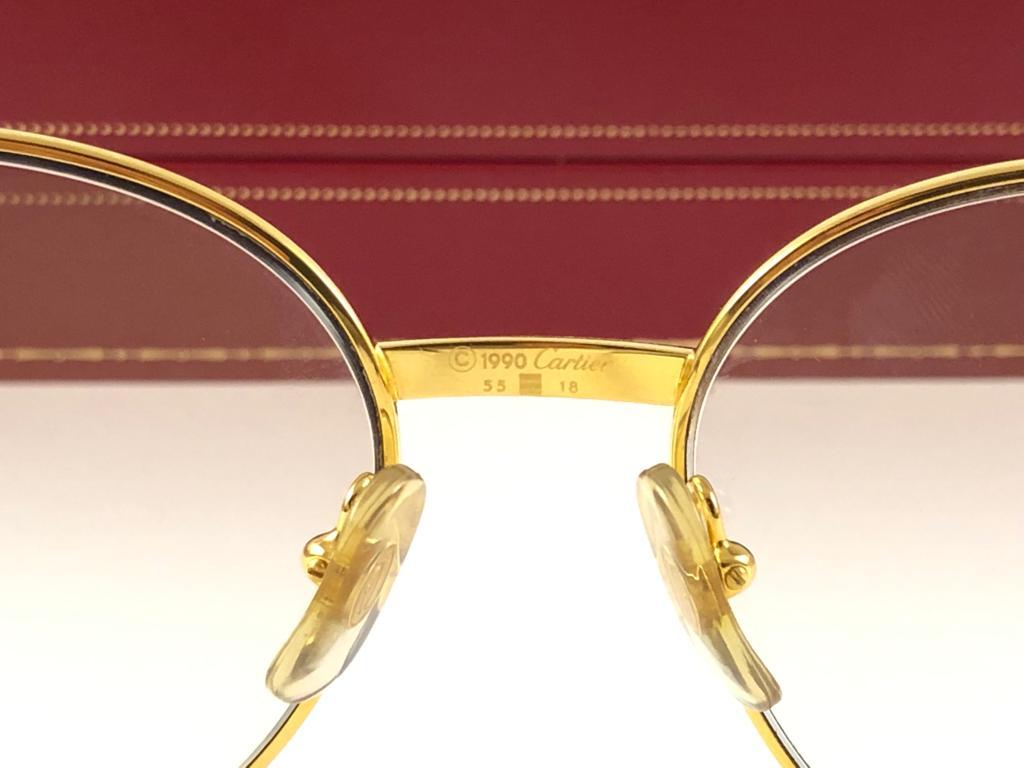 Neu Cartier Wood Bagatelle Runde Gold & Edelholz 55mm Brown Linse im Angebot 2