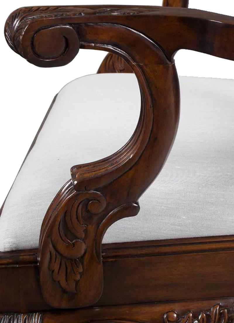 New Carved Solid Mahogany Ball and Claw Foot Set of Ten Dining Room Chairs For Sale 3