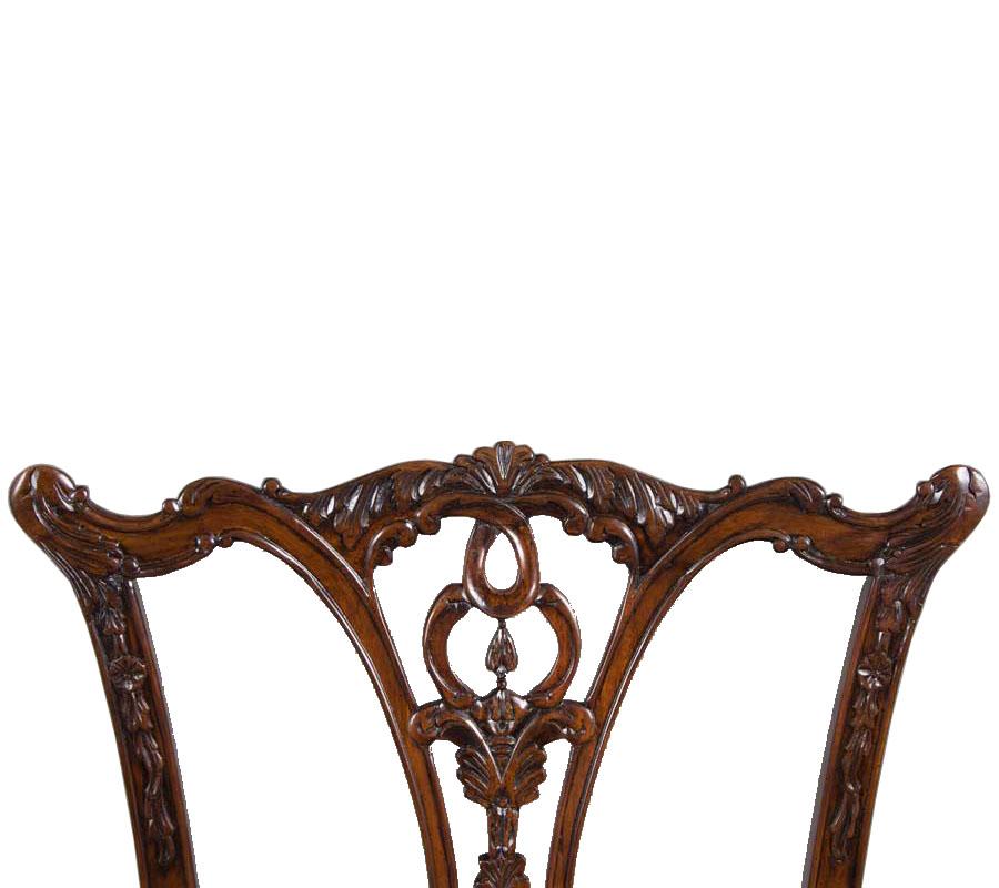 New Carved Solid Mahogany Ball and Claw Foot Set of Ten Dining Room Chairs In New Condition For Sale In Atlanta, GA