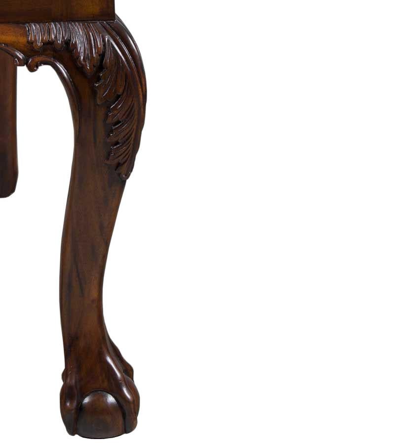 Contemporary New Carved Solid Mahogany Ball and Claw Foot Set of Ten Dining Room Chairs For Sale