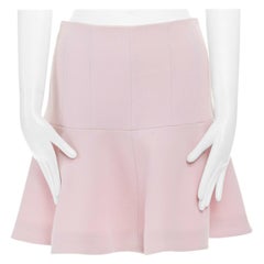 new CARVEN light pastel pink wool crepe flared hem skirt FR38