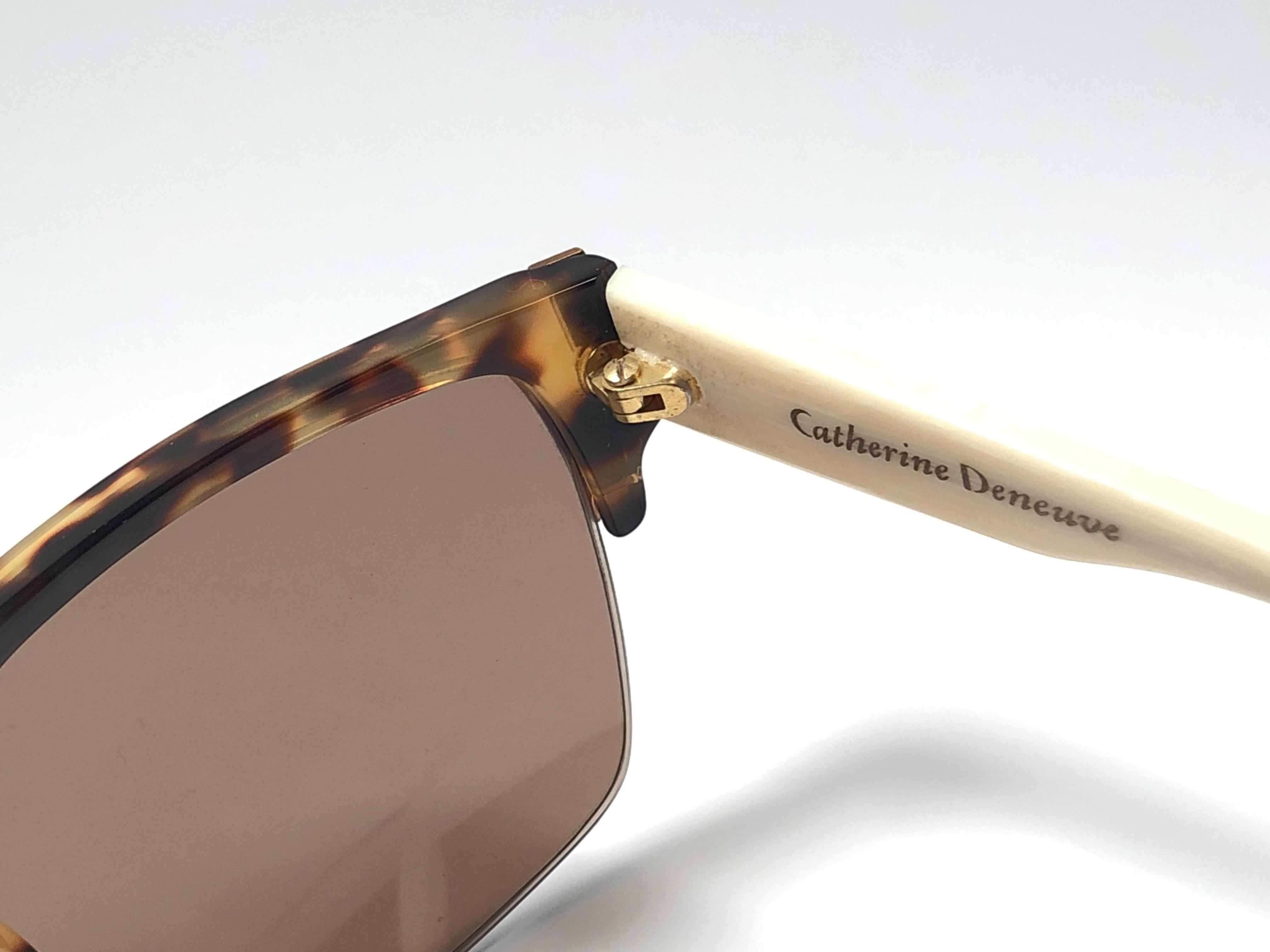 New Catherine Deneuve Tortoise Half Frame Sunglasses Made in France ...