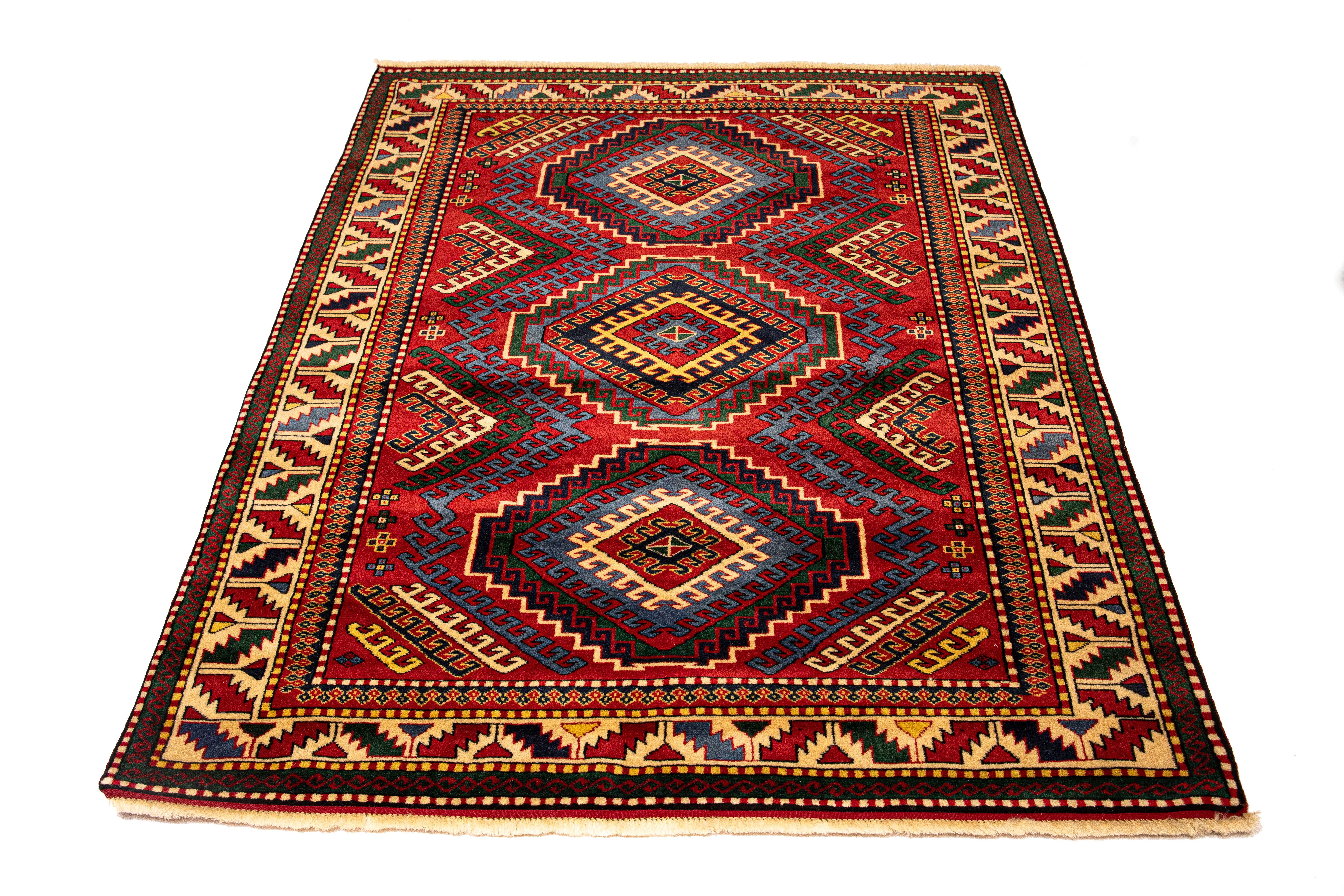 Hand-Knotted New Caucasian Kazak Handmade Limited Museum Series For Sale