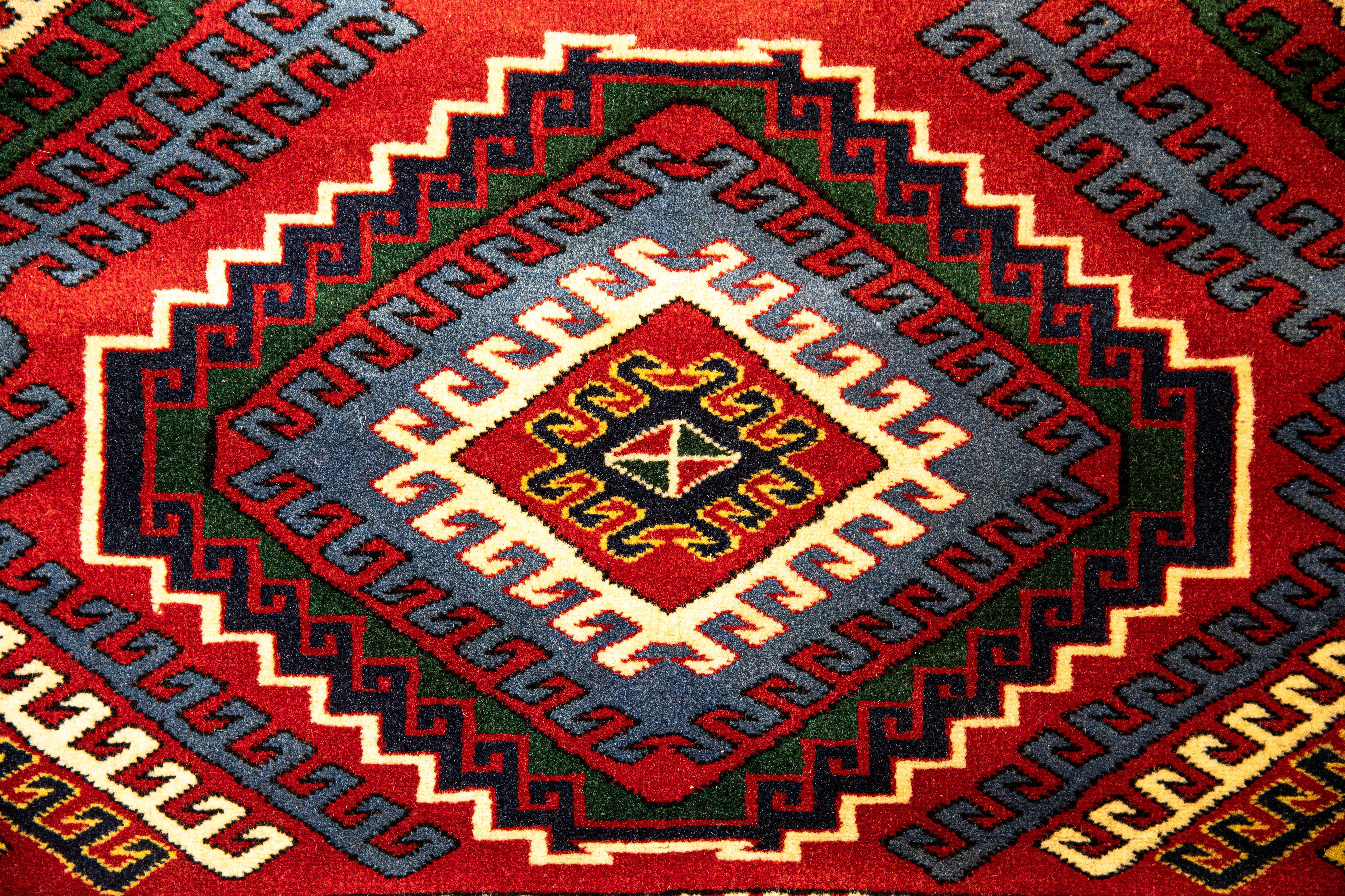 Wool New Caucasian Kazak Handmade Limited Museum Series For Sale
