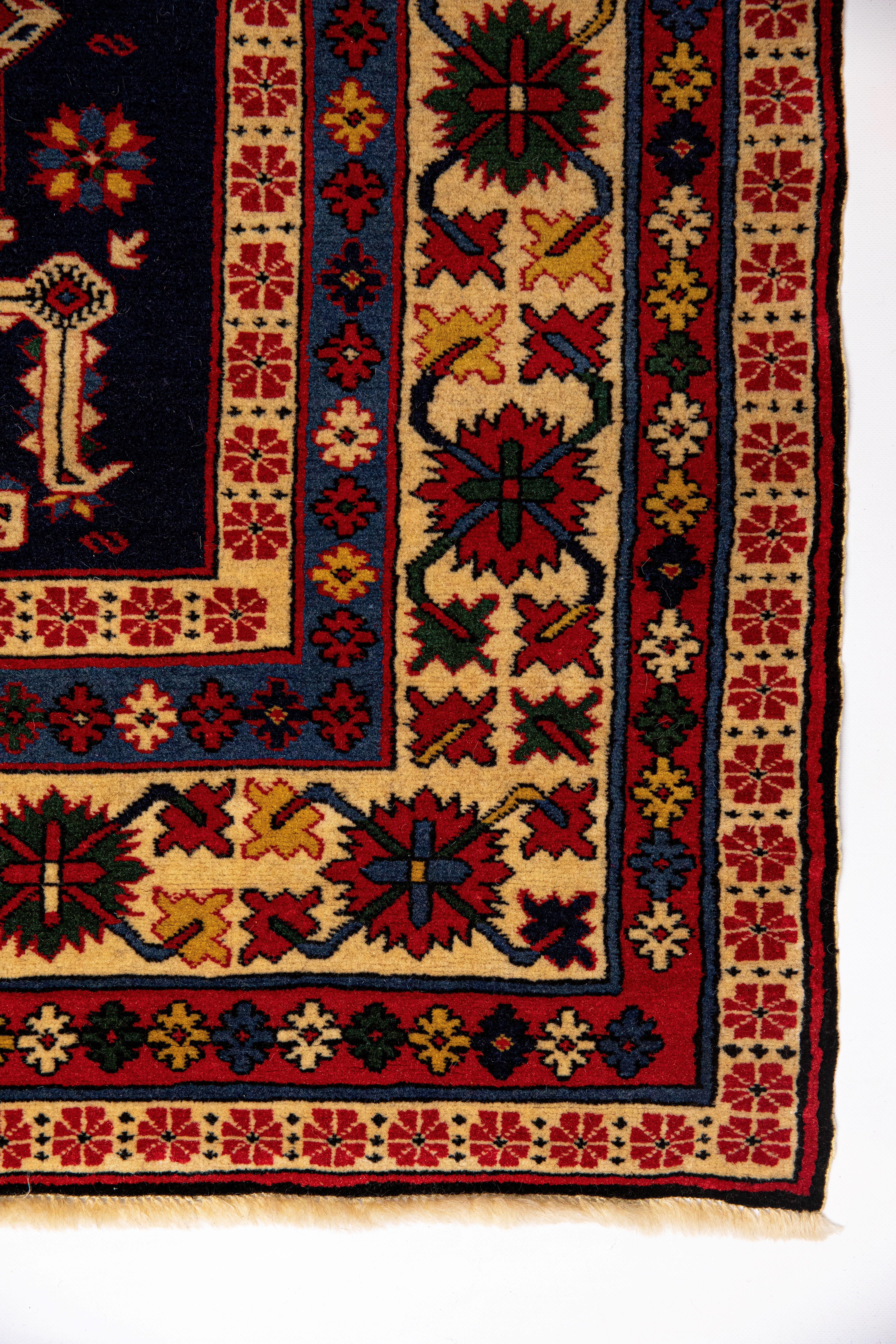Hand-Knotted New Caucasian Shirvan, Limited Museum Supervised Edition For Sale