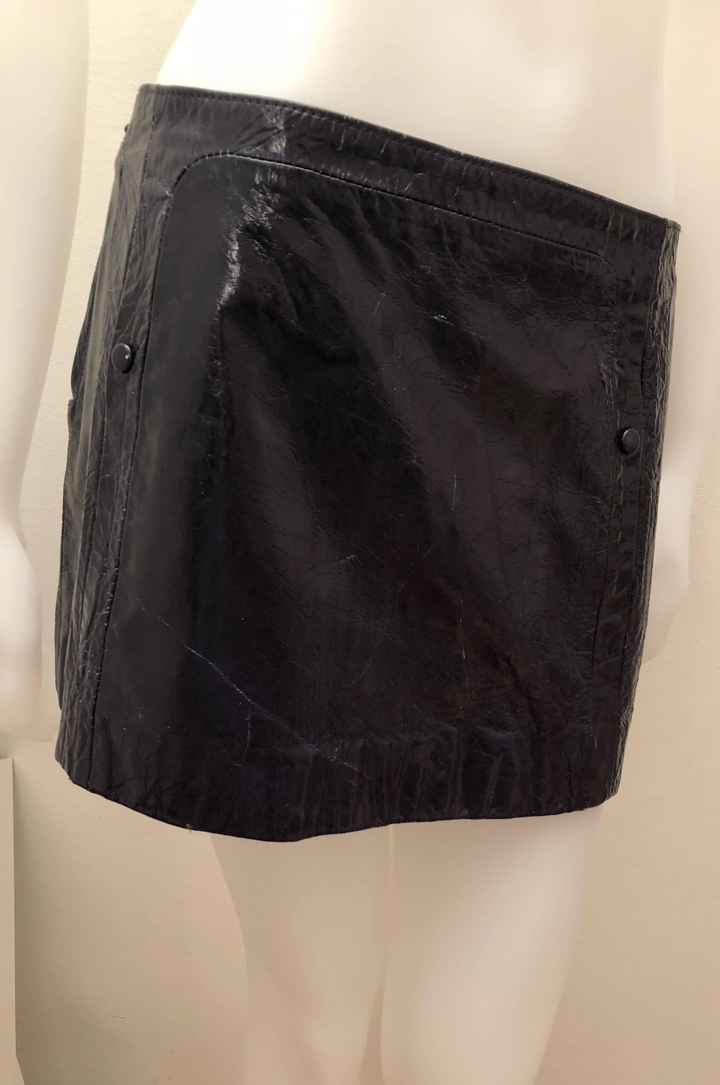 Women's or Men's New Cavalli Skirt New Patent Leather Blue For Sale