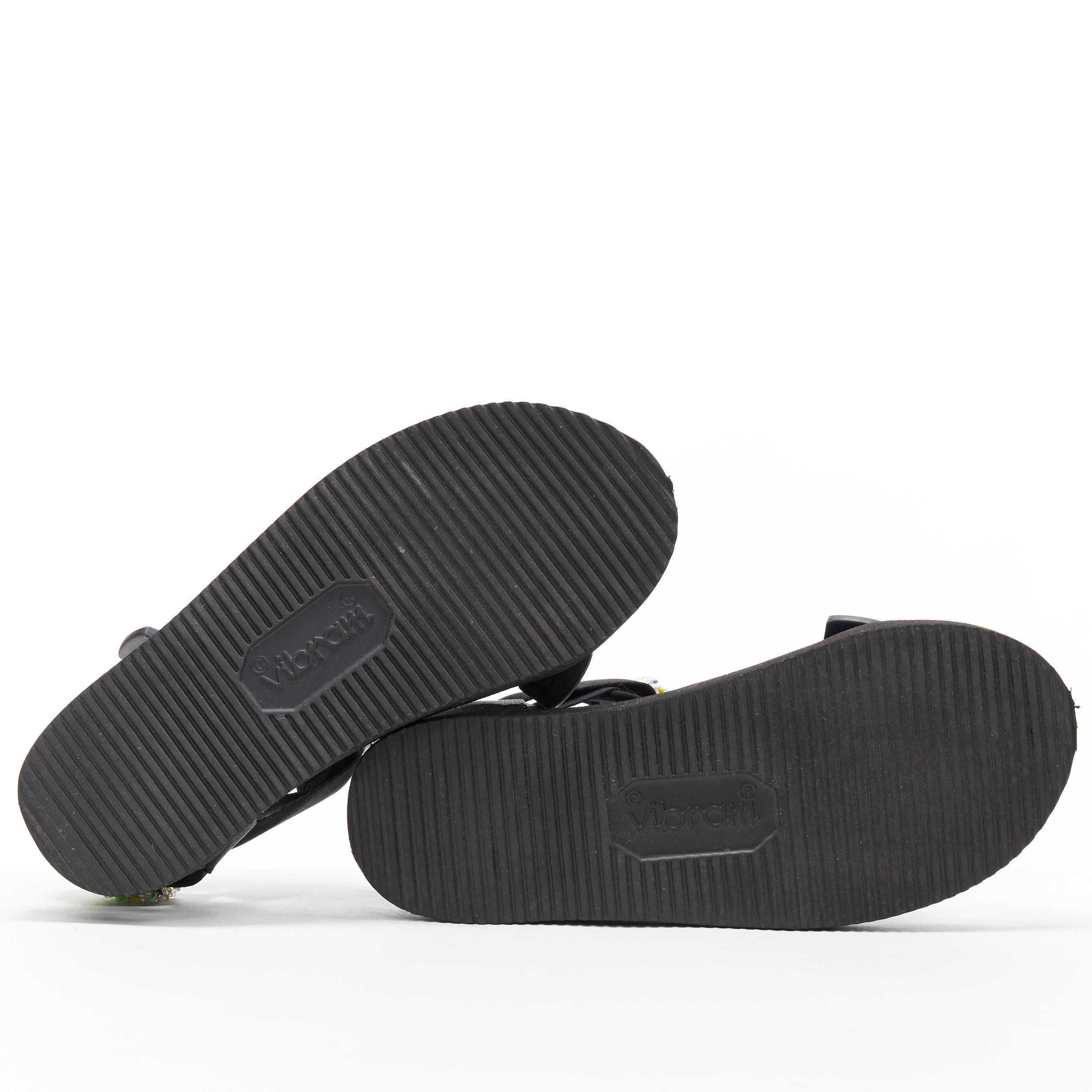 Black new CECILIE BAHNSEN SUICOKE Maria beaded sports strap vibran sole sandals EU37