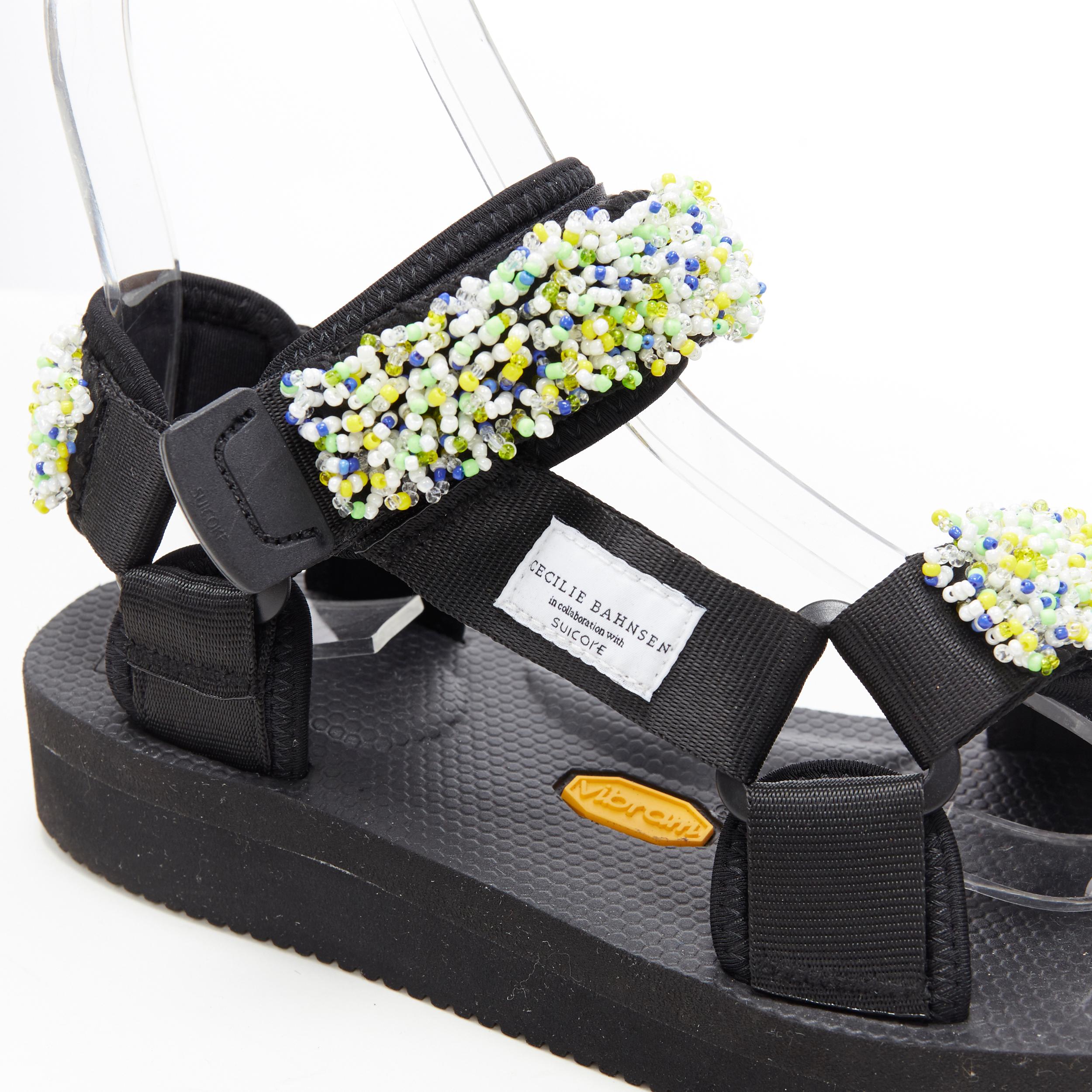 Women's new CECILIE BAHNSEN SUICOKE Maria beaded sports strap vibran sole sandals EU37