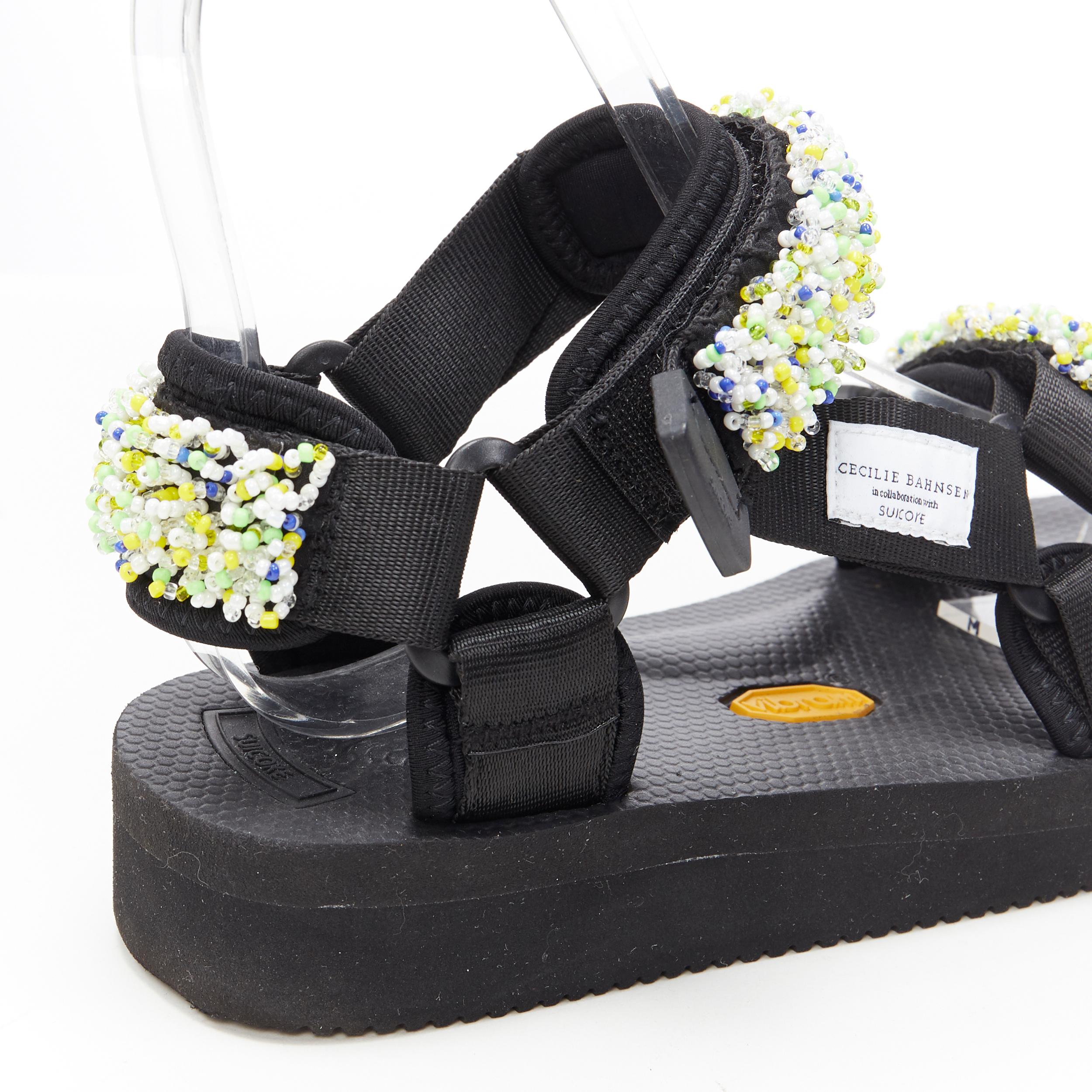 new CECILIE BAHNSEN SUICOKE Maria beaded sports strap vibran sole sandals EU37 1