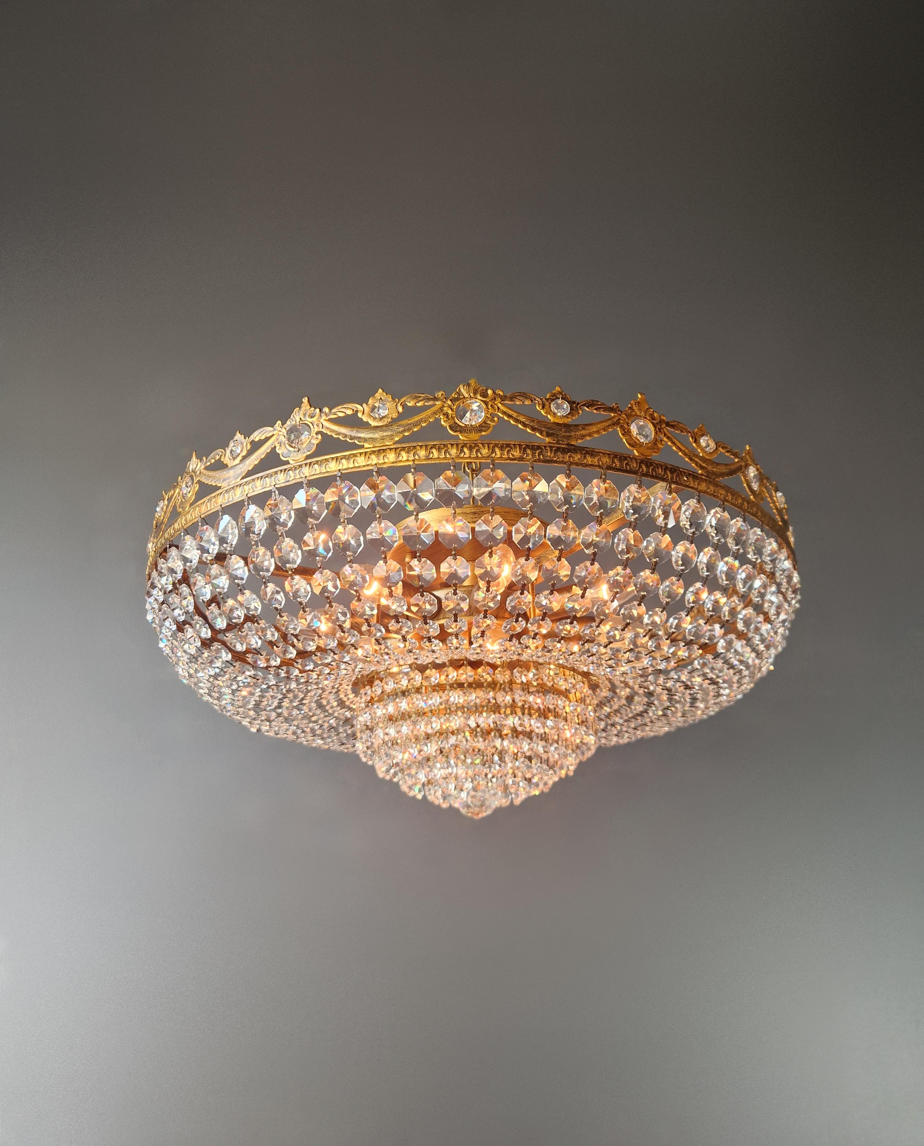 Contemporary New Ceiling Light Antique Look Chandelier Plafonnier Crystals Art Deco For Sale