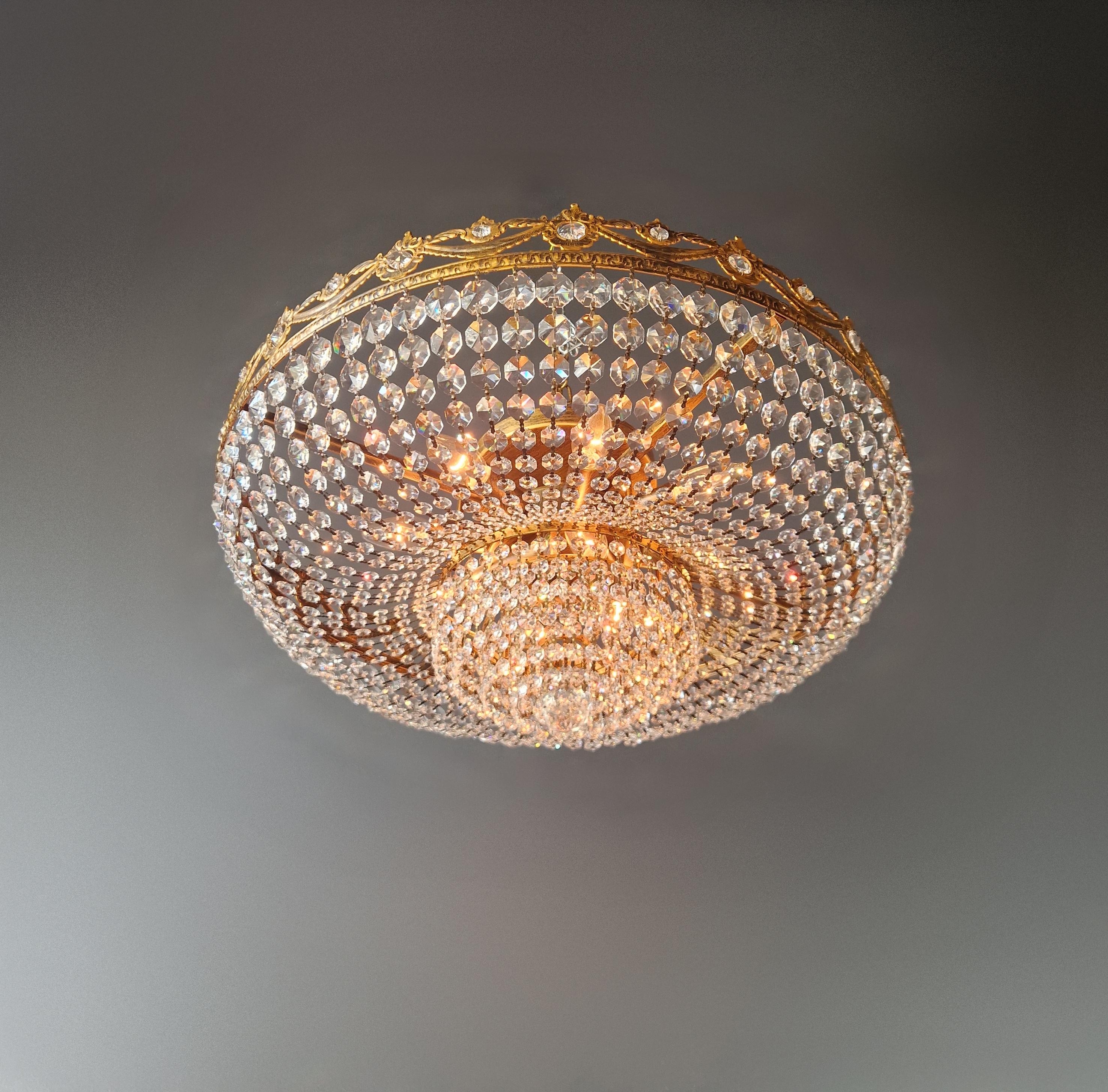 New Ceiling Light Antique Look Chandelier Plafonnier Crystals Art Deco For Sale 2