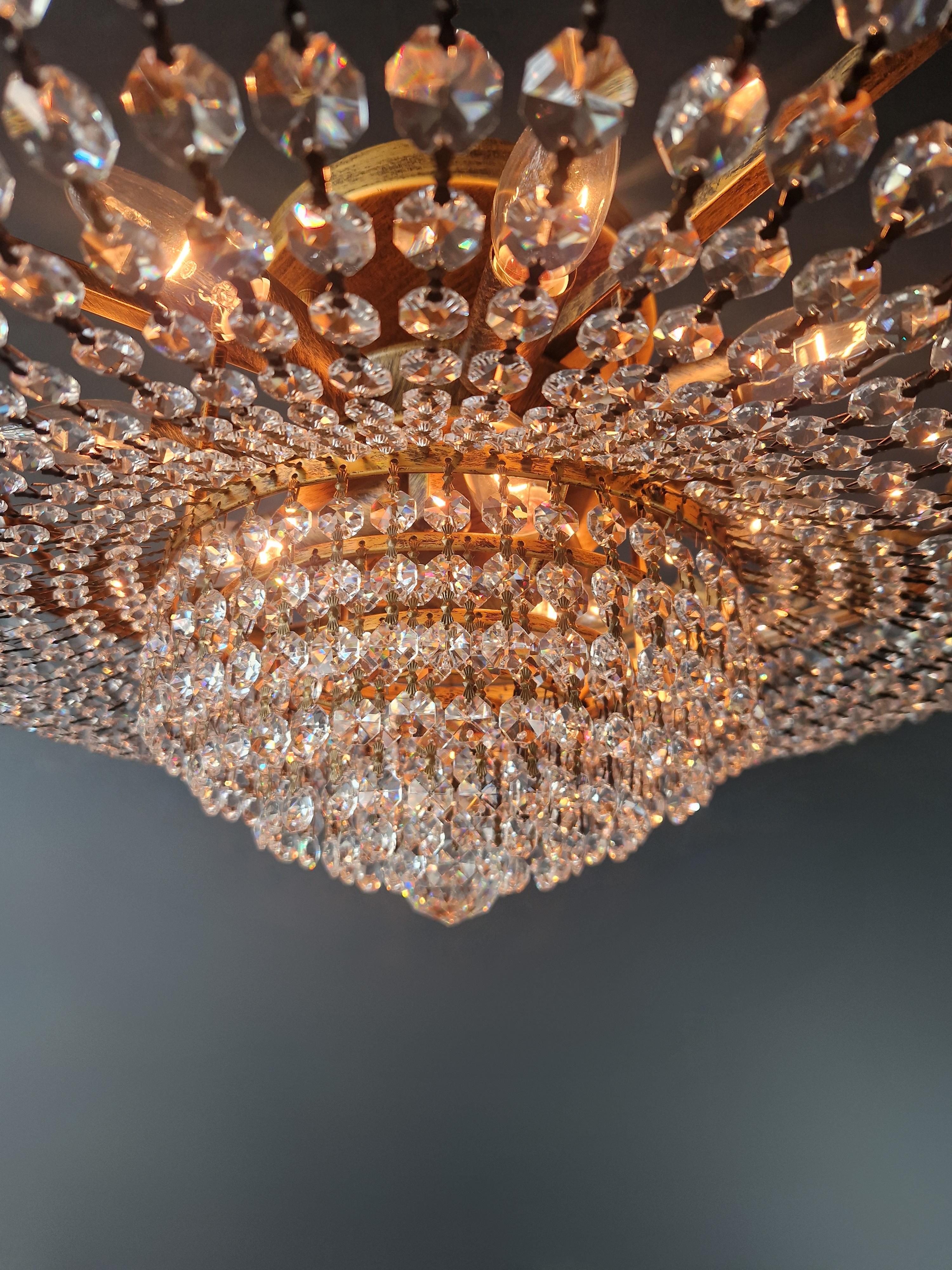 New Ceiling Light Antique Look Chandelier Plafonnier Crystals Art Deco For Sale 3