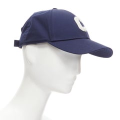 new CELINE 2021 Hedi Slimane Runway navy blue C logo varsity baseball cap L