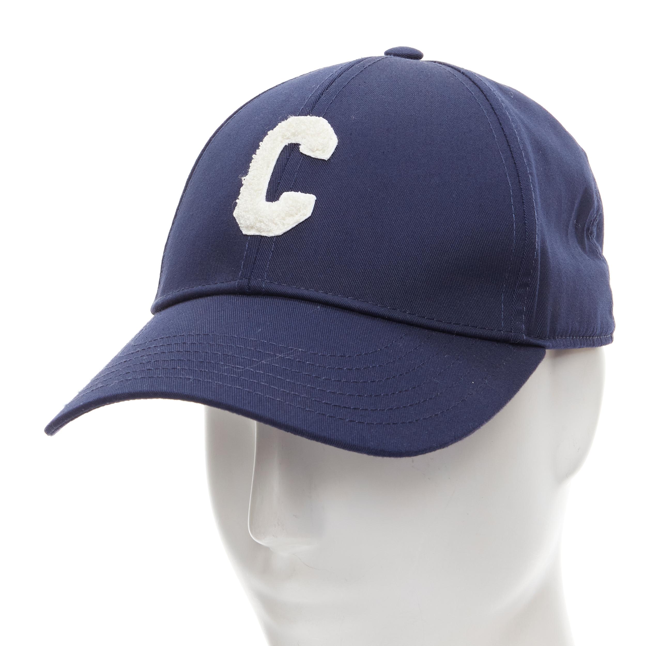 new CELINE 2021 Hedi Slimane Runway navy blue C logo varsity baseball cap L  at 1stDibs | celine cap blue, celine hat blue, celine c hat