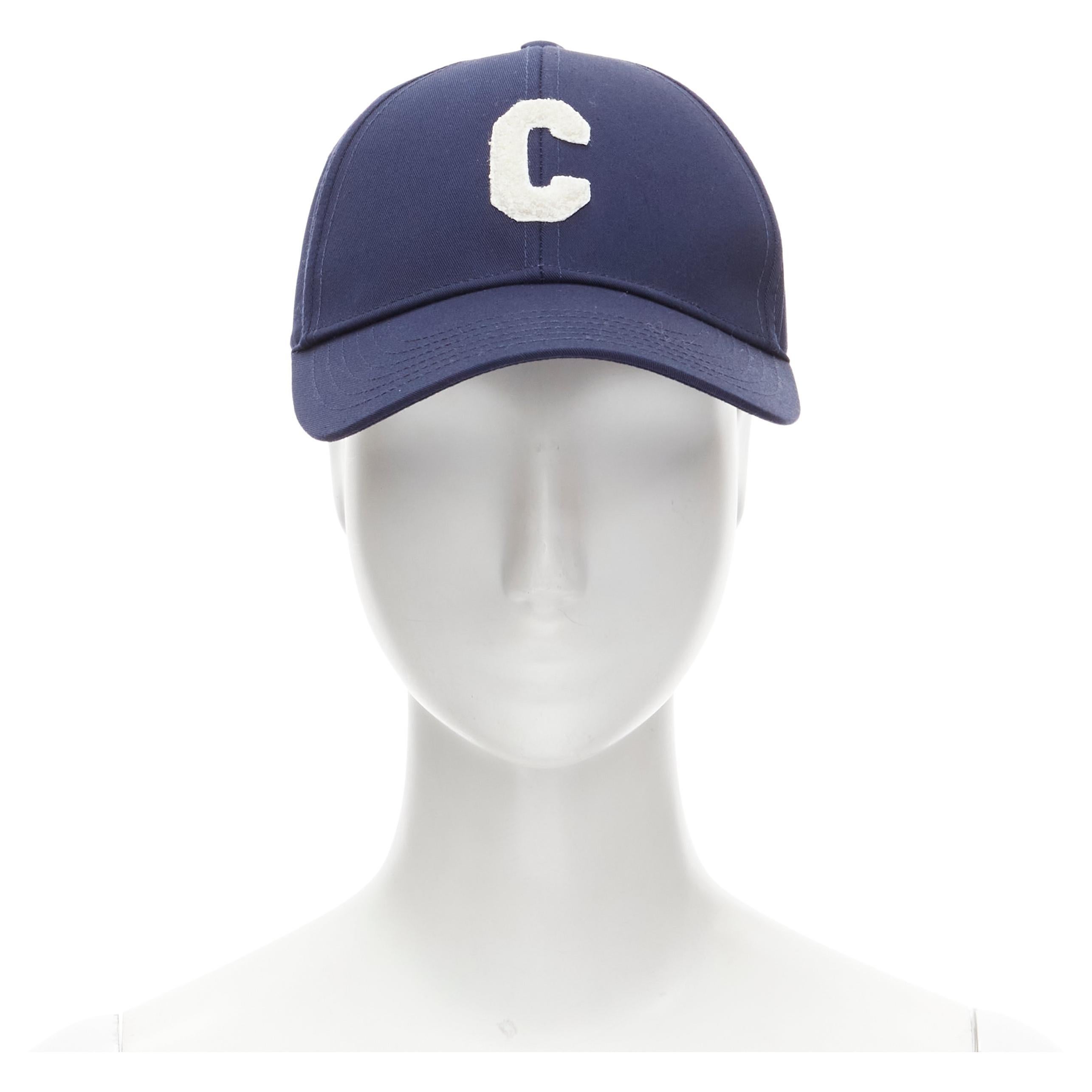 new CELINE 2021 Hedi Slimane Runway navy blue C logo varsity baseball cap L  at 1stDibs | celine c hat, celine c cap, celine c baseball cap