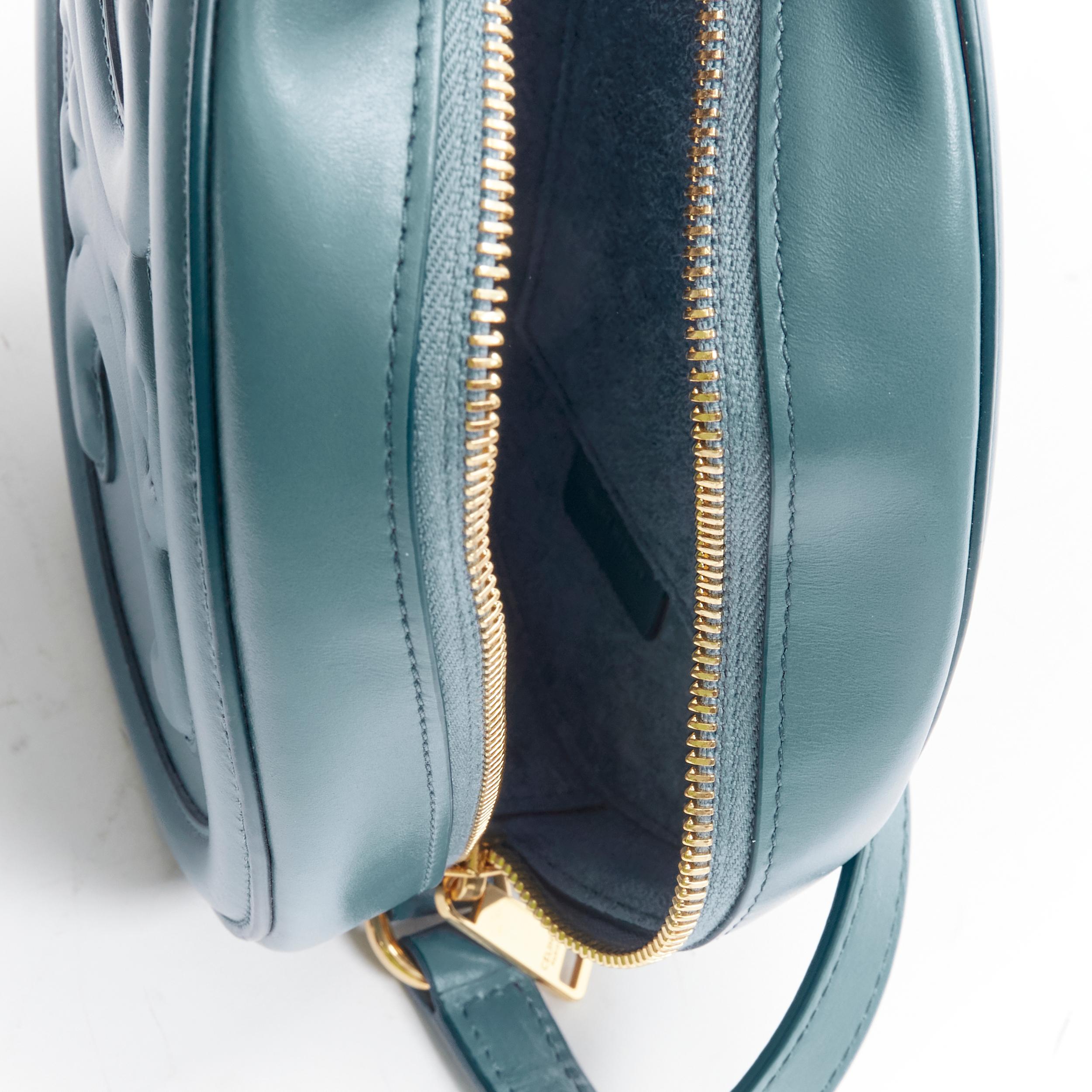 new CELINE 2023 Oval Purse blue leather Triomphe logo crossbody bag For Sale 2