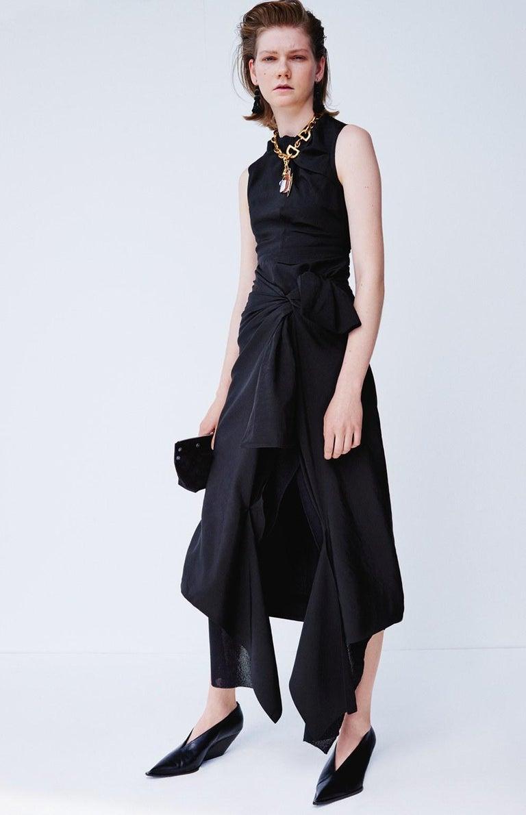 new CELINE By PHOEBE PHILO black dress with ties and cut out back For Sale 6