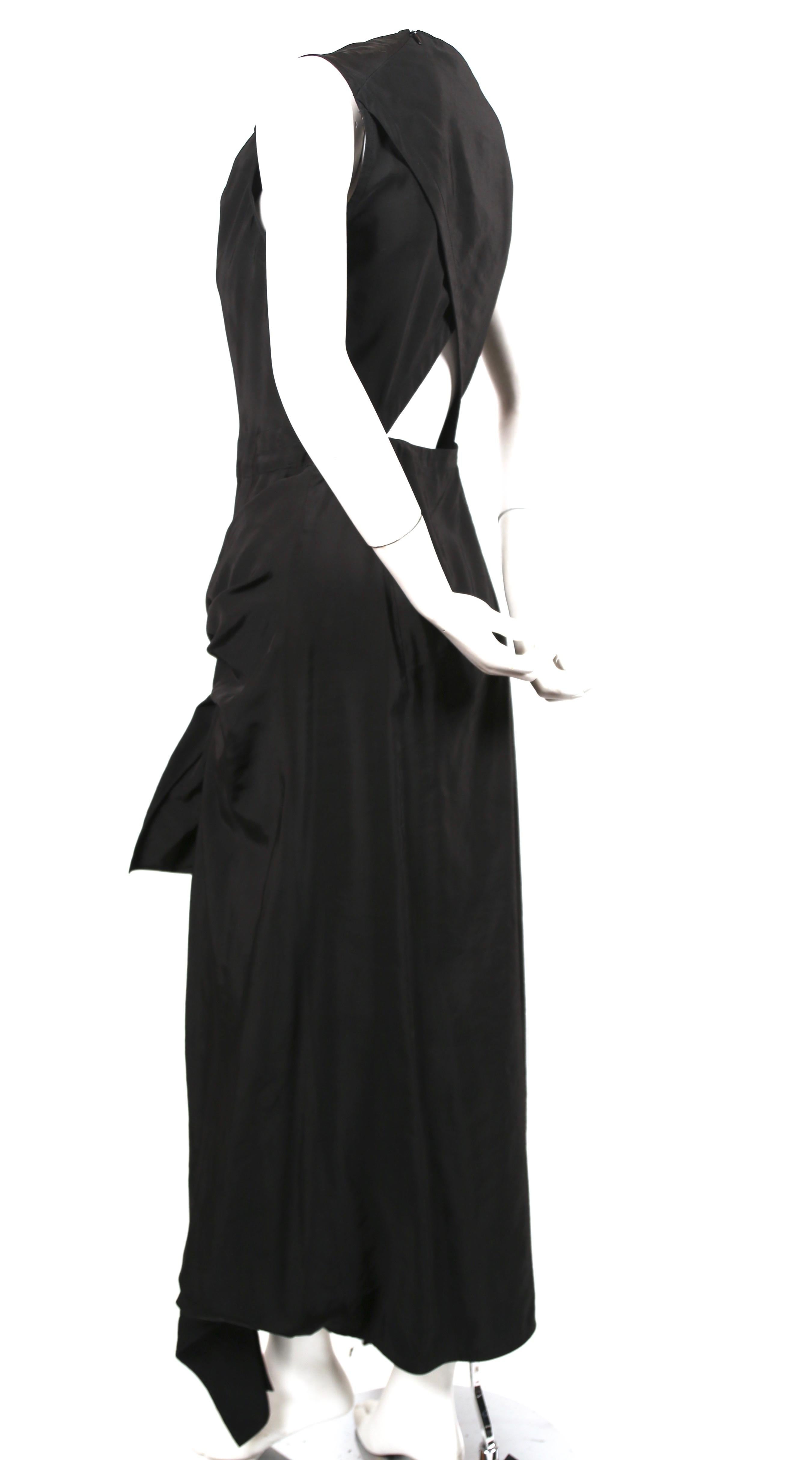 Women's new CELINE By PHOEBE PHILO black dress with ties and cut out back For Sale
