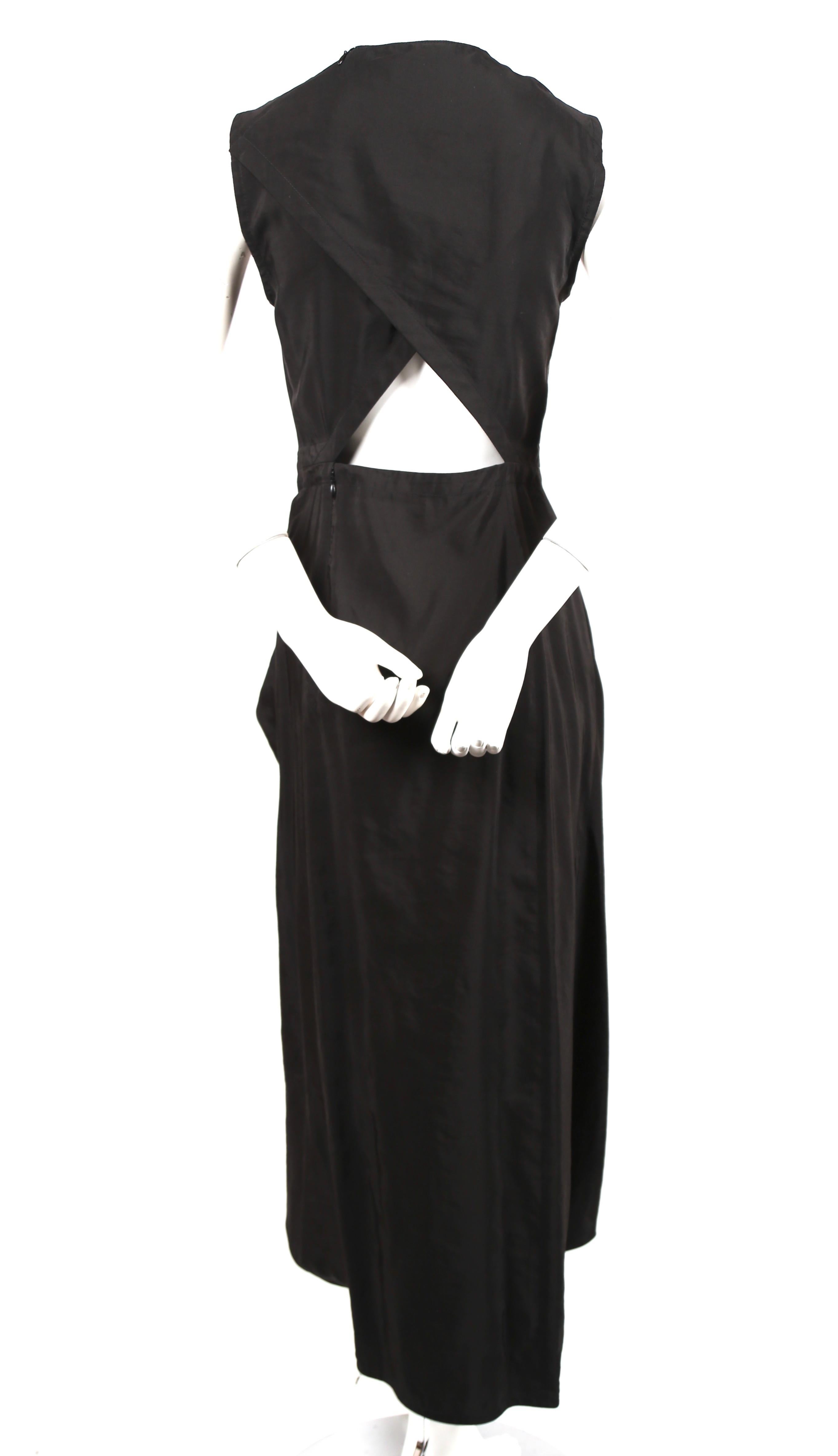 new CELINE By PHOEBE PHILO black dress with ties and cut out back For Sale 2