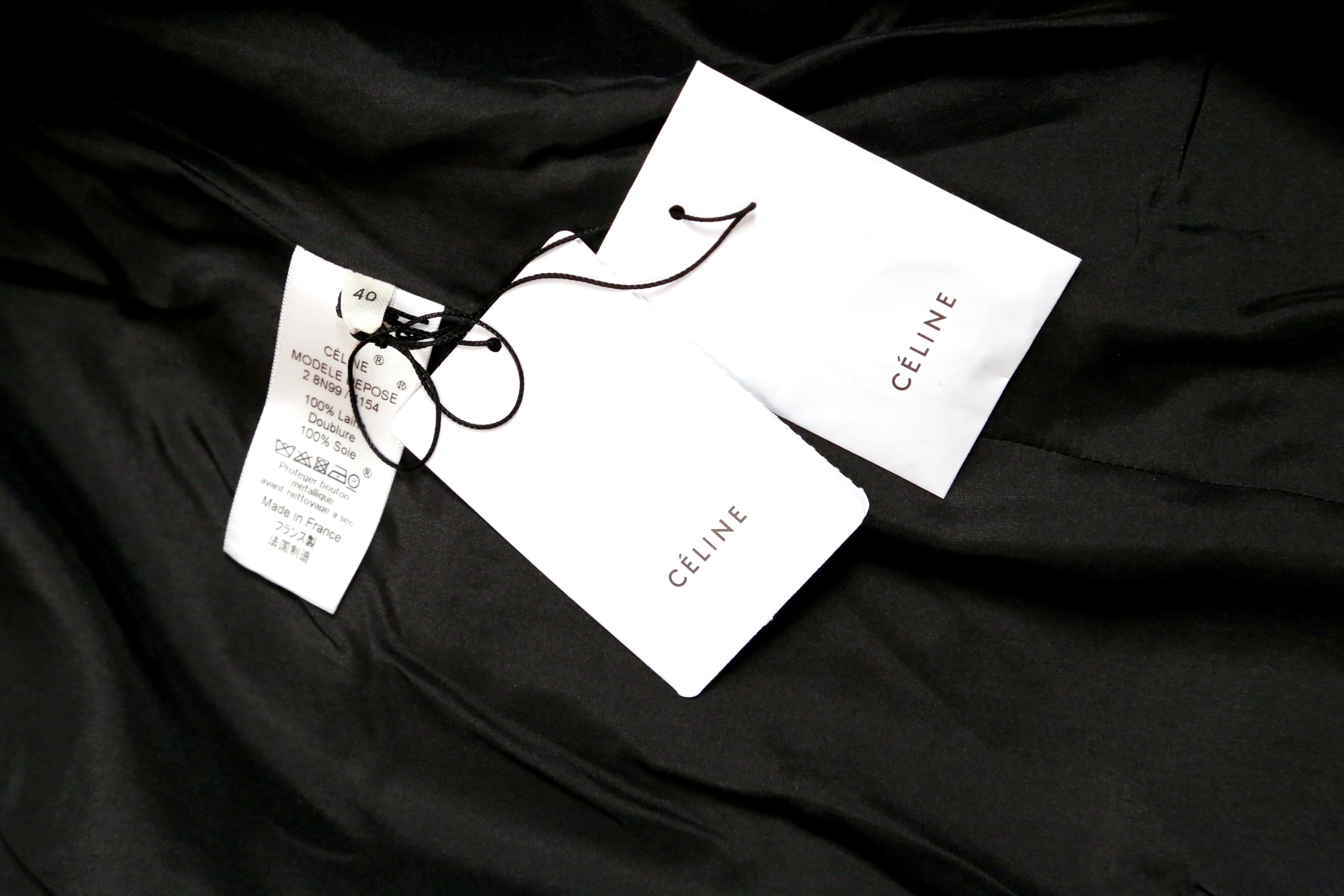 Neuer CELINE by PHOEBE PHILO marineblauer Woll-Peacoat mit goldenem Knopf 1