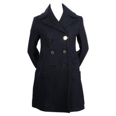 Neuer CELINE by PHOEBE PHILO marineblauer Woll-Peacoat mit goldenem Knopf