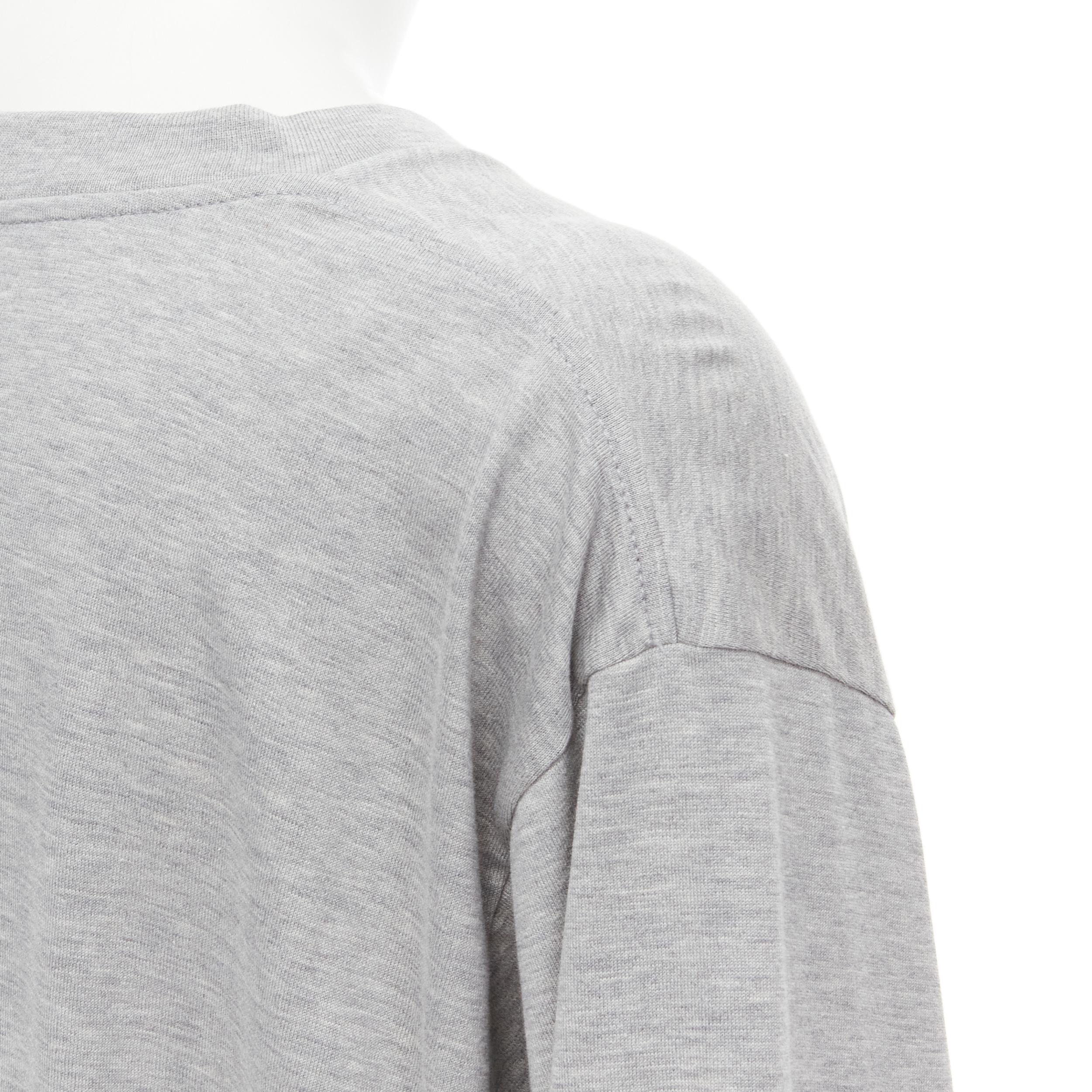 Gray new CELINE Hedi Slimane 100% cotton College logo cropped tshirt S