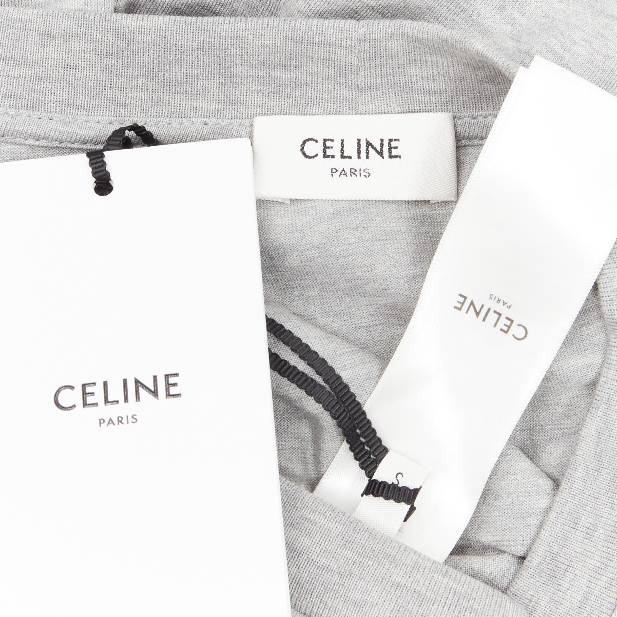 new CELINE Hedi Slimane 100% cotton College logo cropped tshirt S In New Condition In Hong Kong, NT