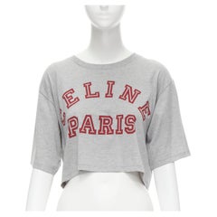 Neues CELINE Hedi Slimane Tshirt aus 100 % Baumwolle mit College-Logo S