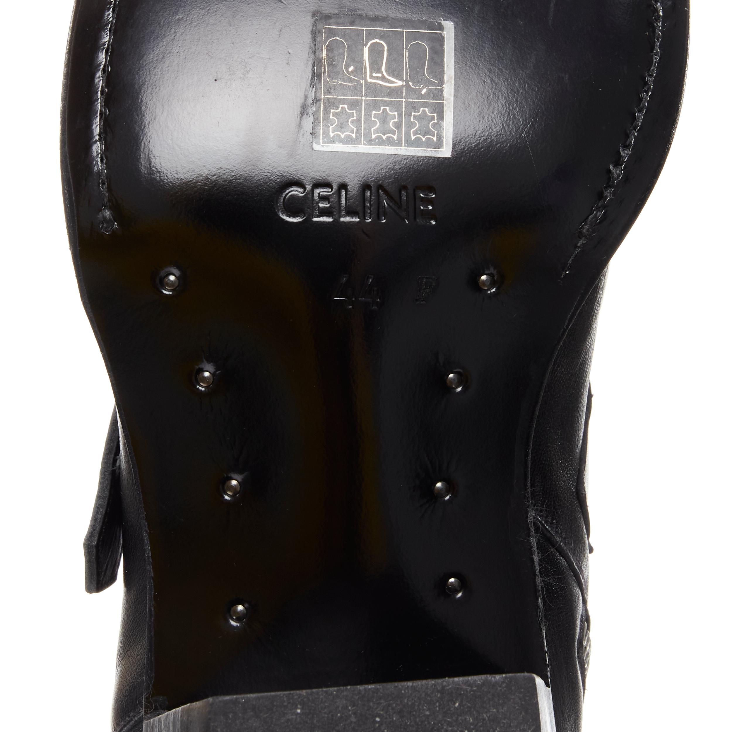 new CELINE Hedi Slimane 2019 Berlin black leather buckle western ankle boot EU44 4