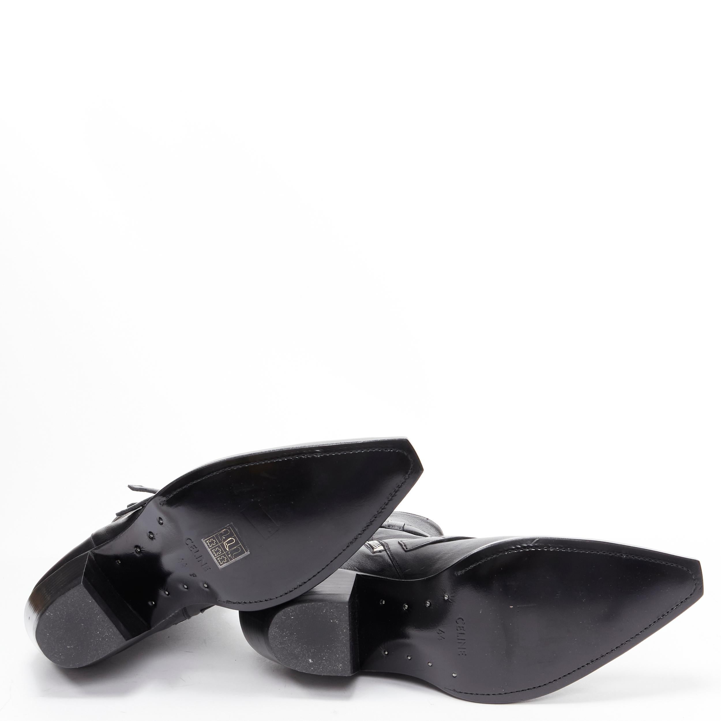 new CELINE Hedi Slimane 2019 Berlin black leather buckle western ankle boot EU44 5