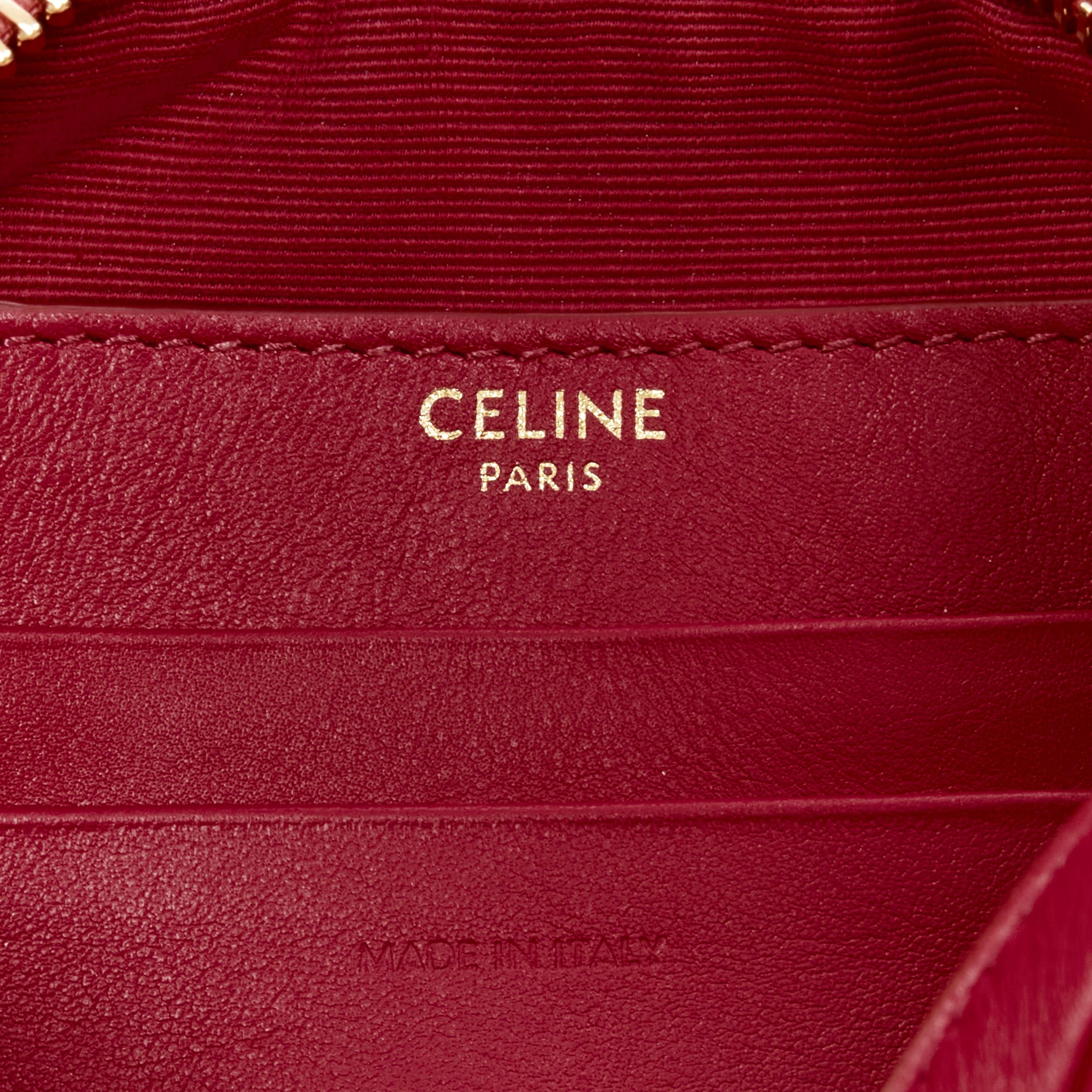 new CELINE Hedi Slimane 2019 C Charm red quilted small crossbody camera bag For Sale 5