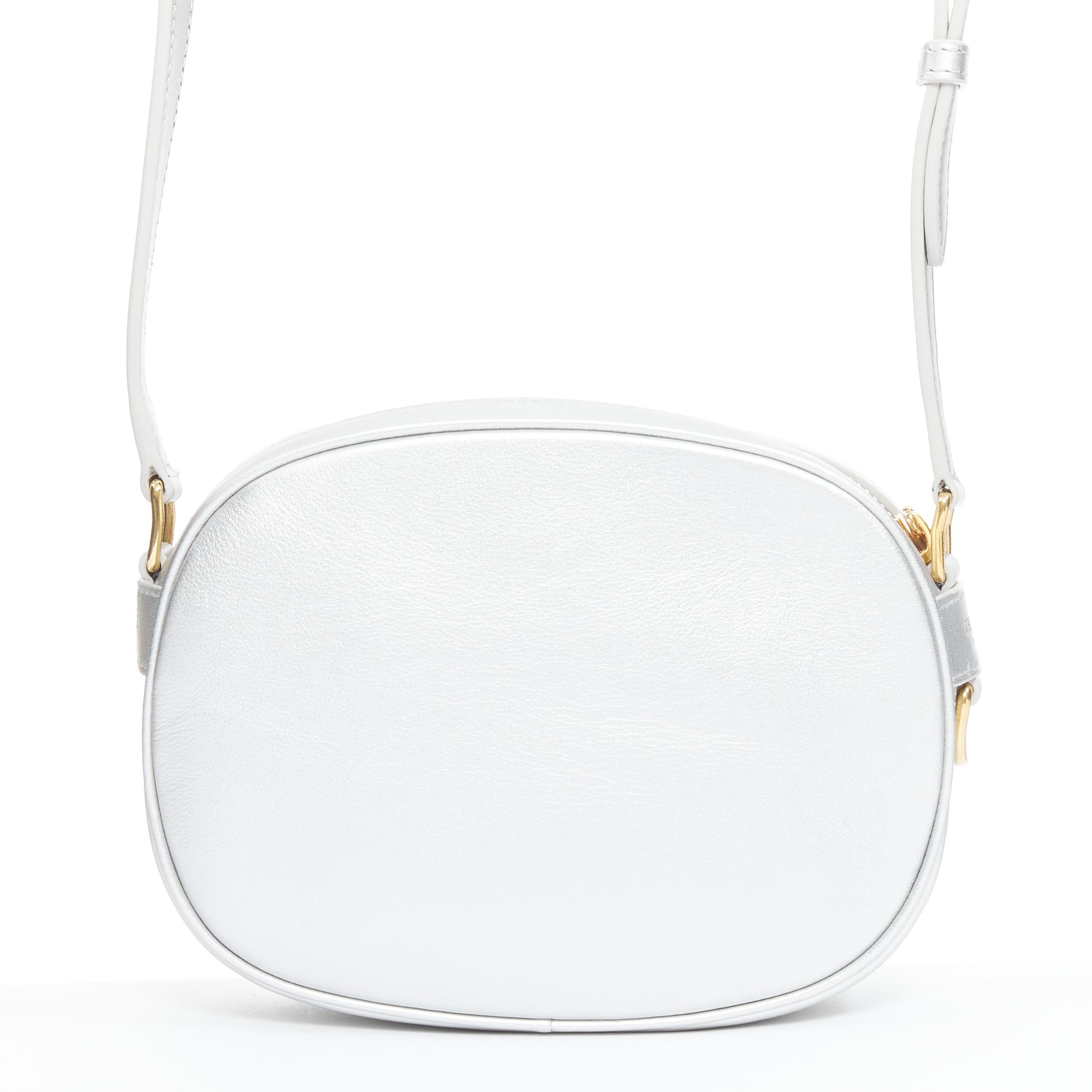 Donna nuovo CELINE Hedi Slimane 2019 C Charm argento trapuntato piccola borsa fotocamera crossbody