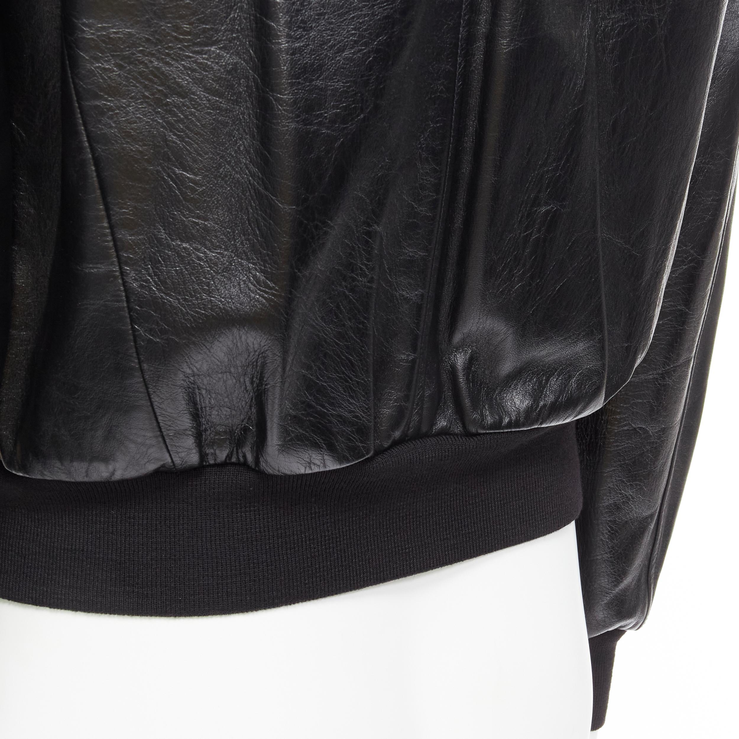 new CELINE Hedi Slimane 2019 Runway black lambskin buckle biker jacket EU52 XL 2