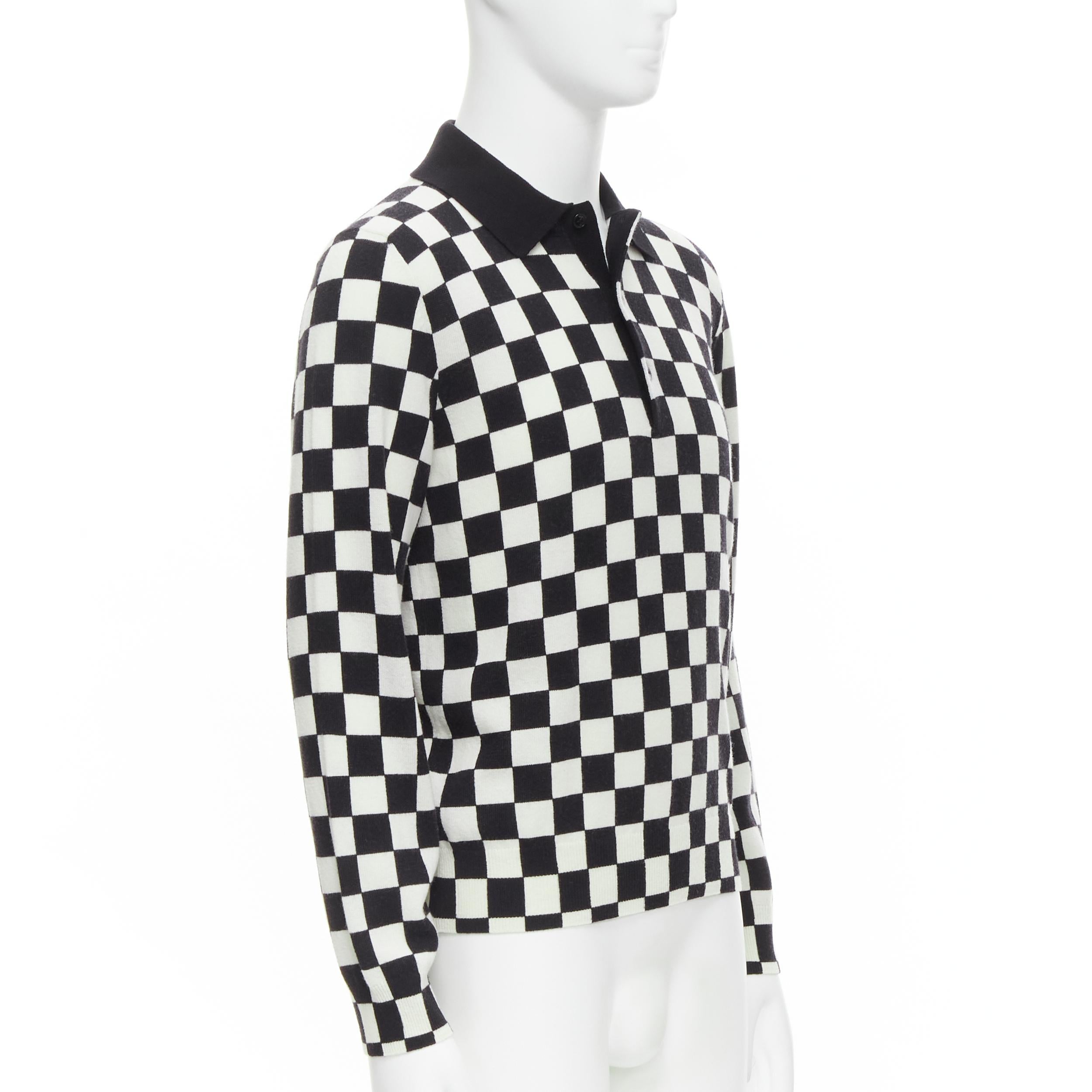 black and white check sweater