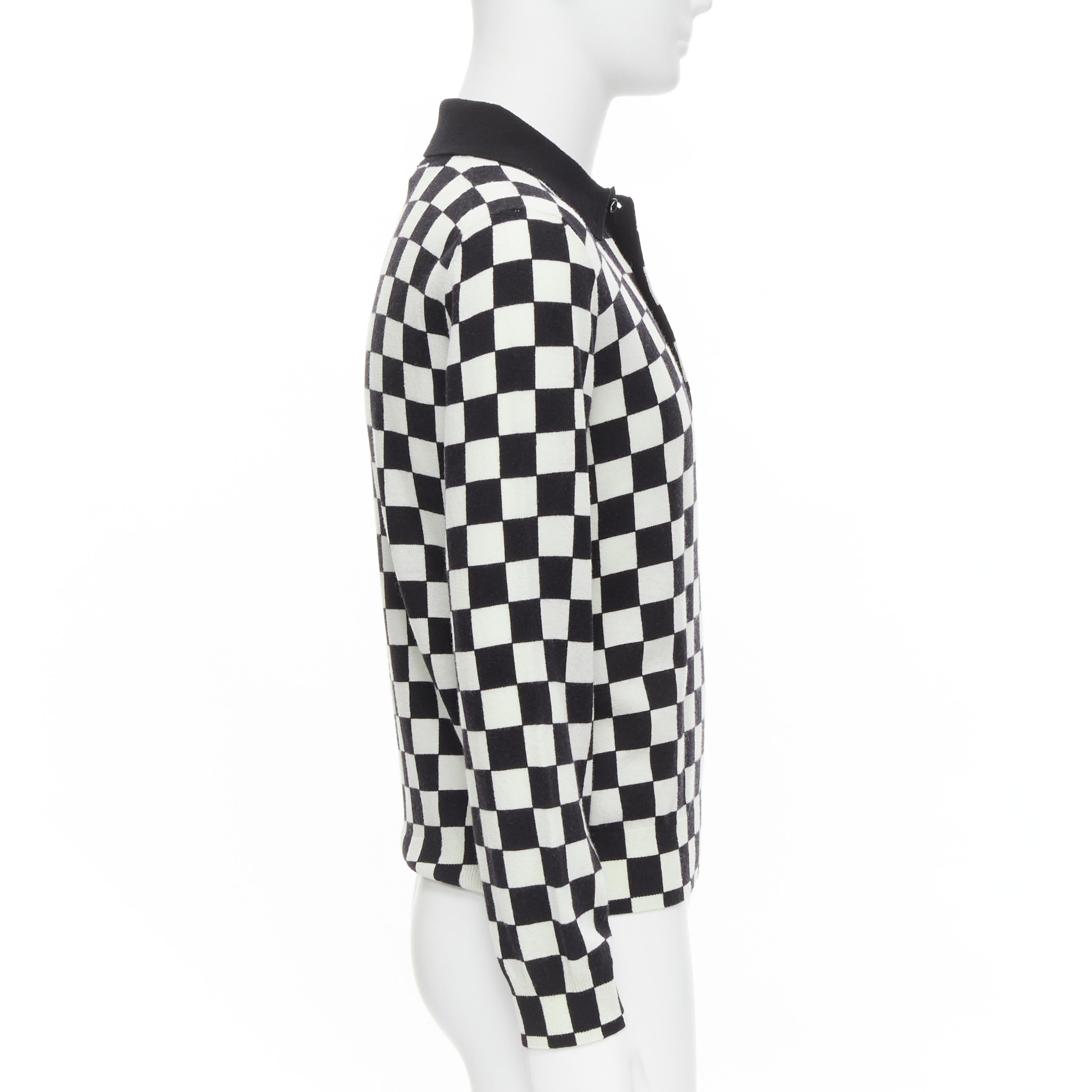 checkered sweater black and white