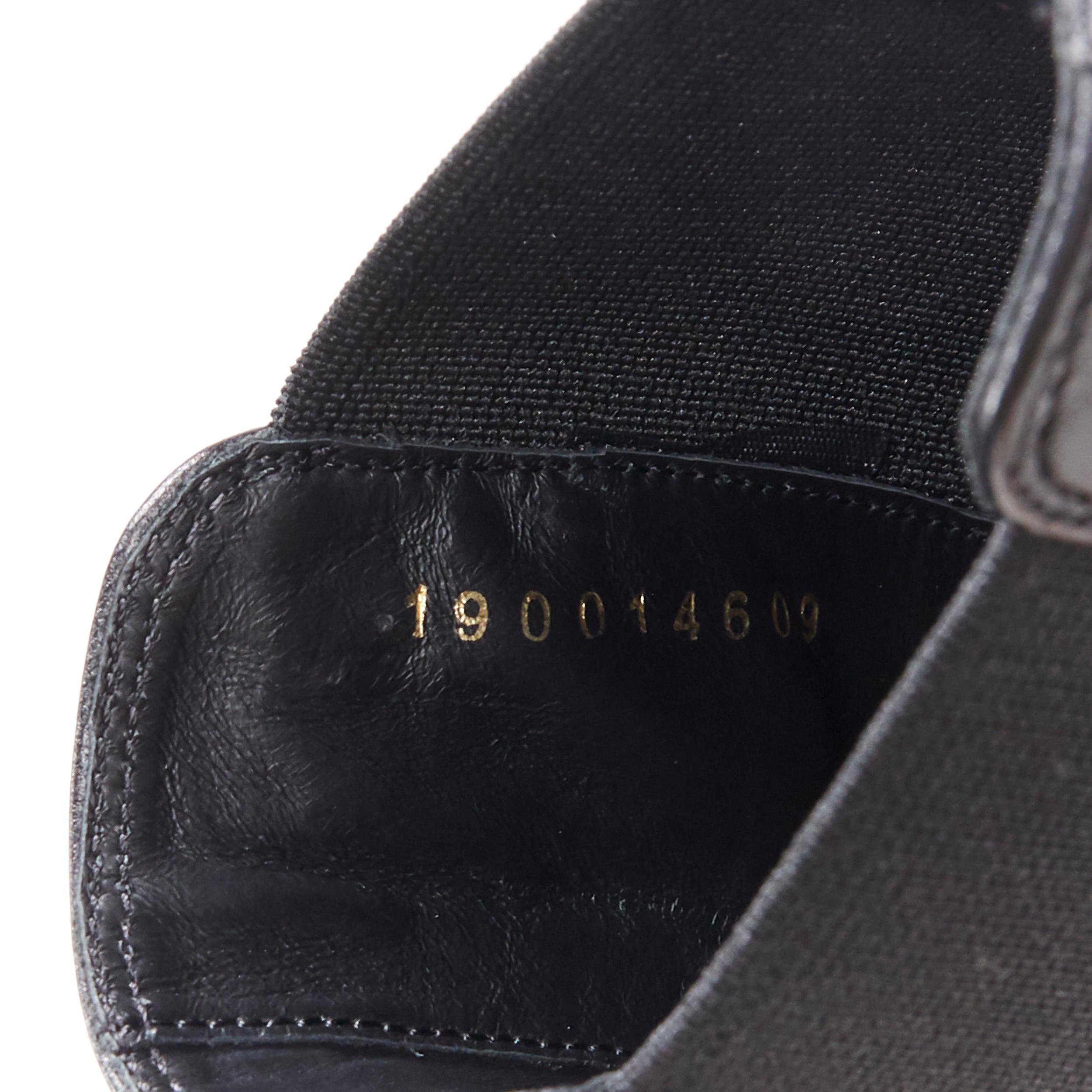 new CELINE HEDI SLIMANE black leather almond toe cuban heel ankle boot EU38 2