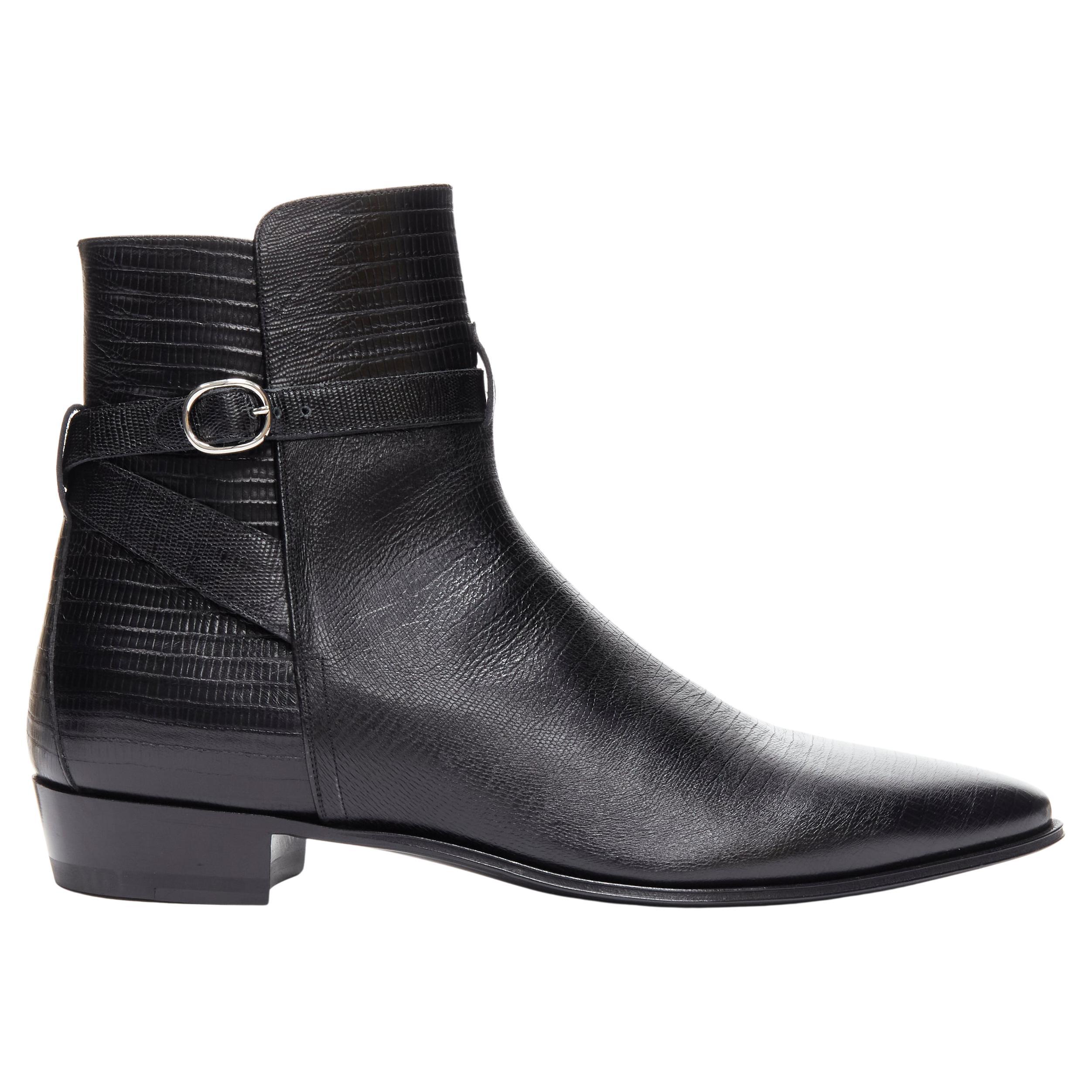 new CELINE Hedi Slimane Jacno Black Tejus stamped leather ankle strap boot  EU42 For Sale at 1stDibs | hedi slimane husband, celine jacno boots, celine  python boots