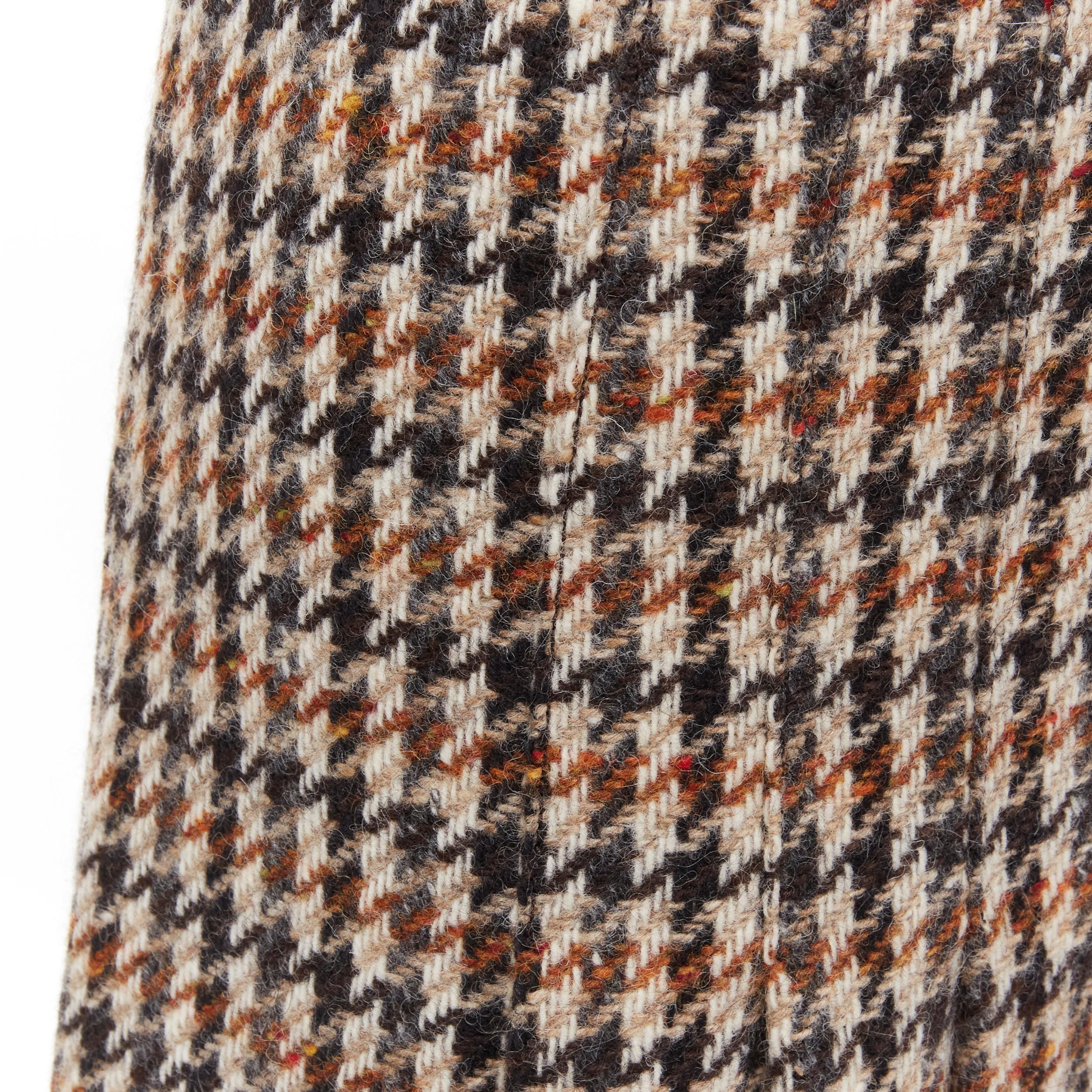 Céline Hedi Slimane - Jupe plissée en tweed imprimé pied-de-poule Prince de Galles, neuve 1