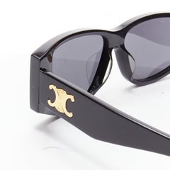 new CELINE Hedi Slimane Triomphe CL40227U black gold logo acetate sunglasses