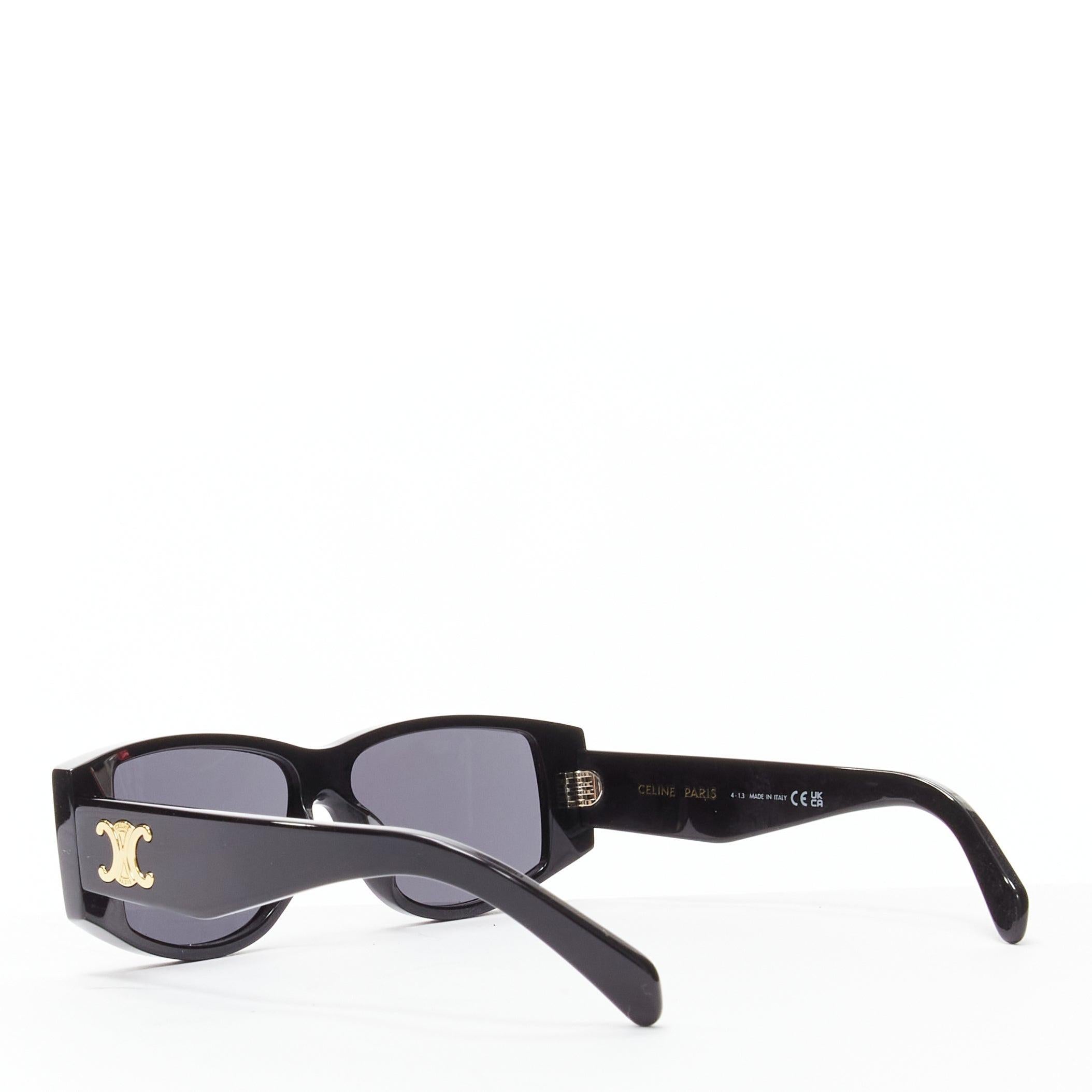 new CELINE Hedi Slimane Triomphe CL40227U black gold logo acetate sunglasses For Sale 1