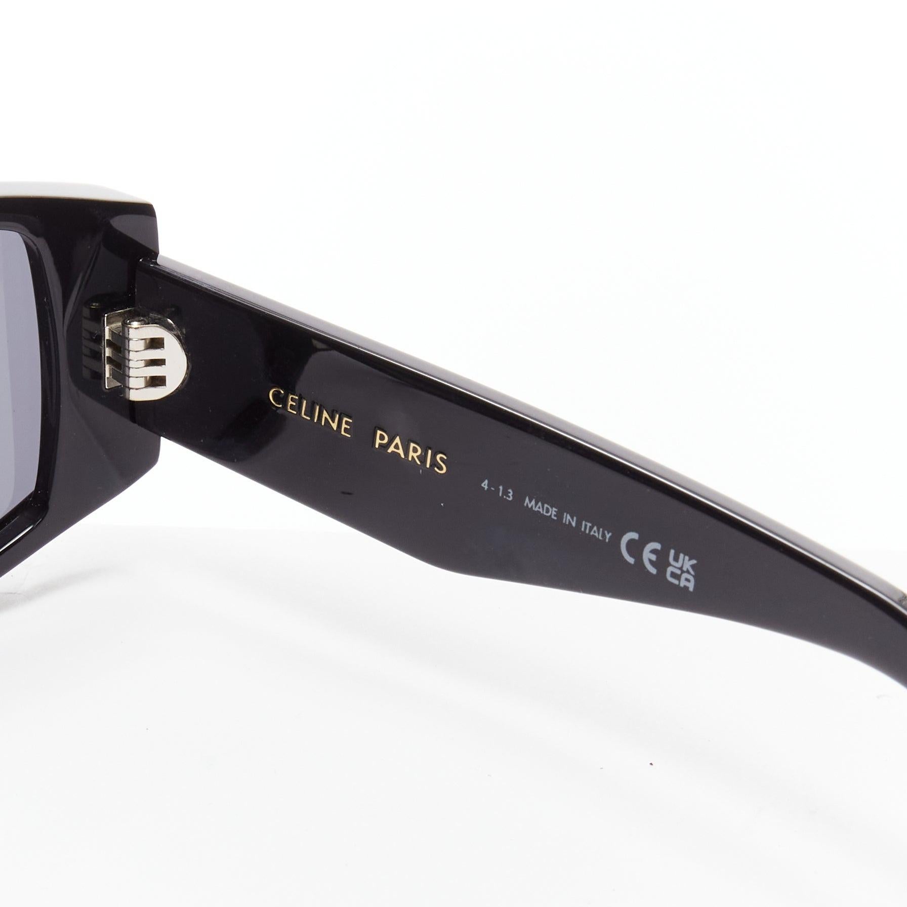 new CELINE Hedi Slimane Triomphe CL40227U black gold logo acetate sunglasses For Sale 2