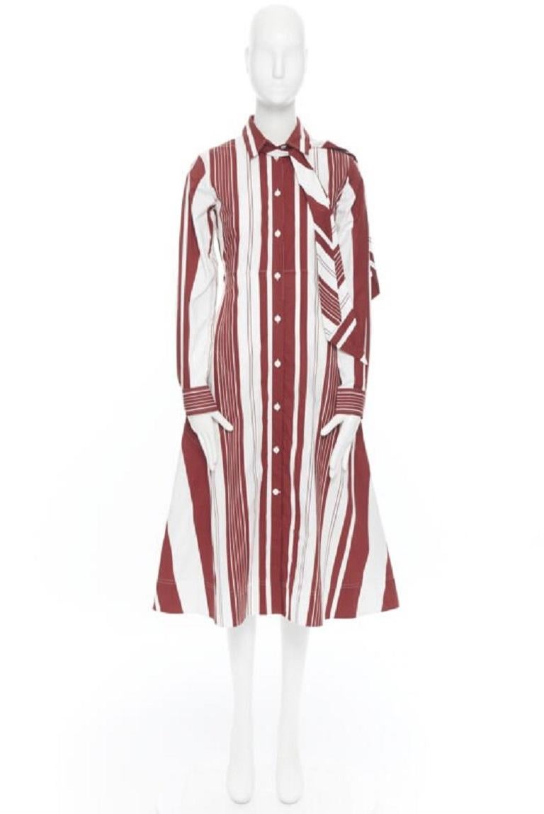 new CELINE PHILO 2018 red white cotton stripe belted tie shirt dress FR34 XS
Reference: TGAS/A03563
Brand: Celine
Designer: Phoebe Philo
Model: Shirt Dress
Collection: Pre Fall 2018
As seen on: Melania Trump
Material: Cotton
Color: Red,