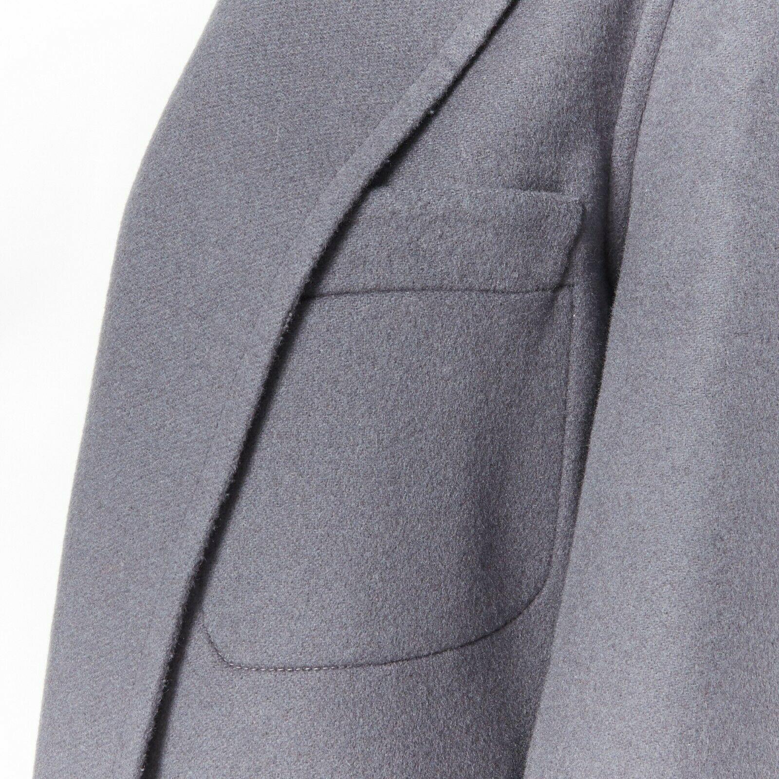 new CELINE PHOEBE PHILO 100% cashmere classic grey blue over coat FR36 S 2