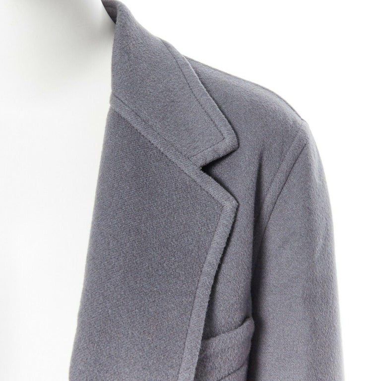 new CELINE PHOEBE PHILO 100% cashmere classic grey blue over coat FR36 ...