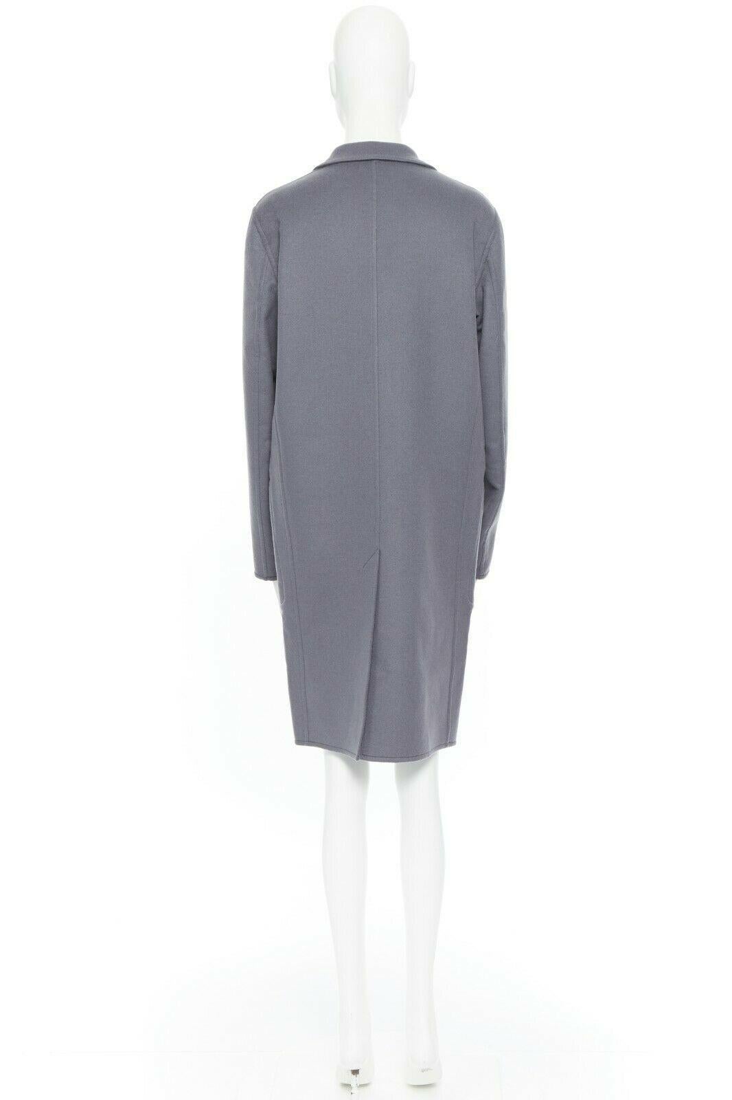 new CELINE PHOEBE PHILO 100% cashmere classic grey blue over coat FR36 S In Excellent Condition In Hong Kong, NT