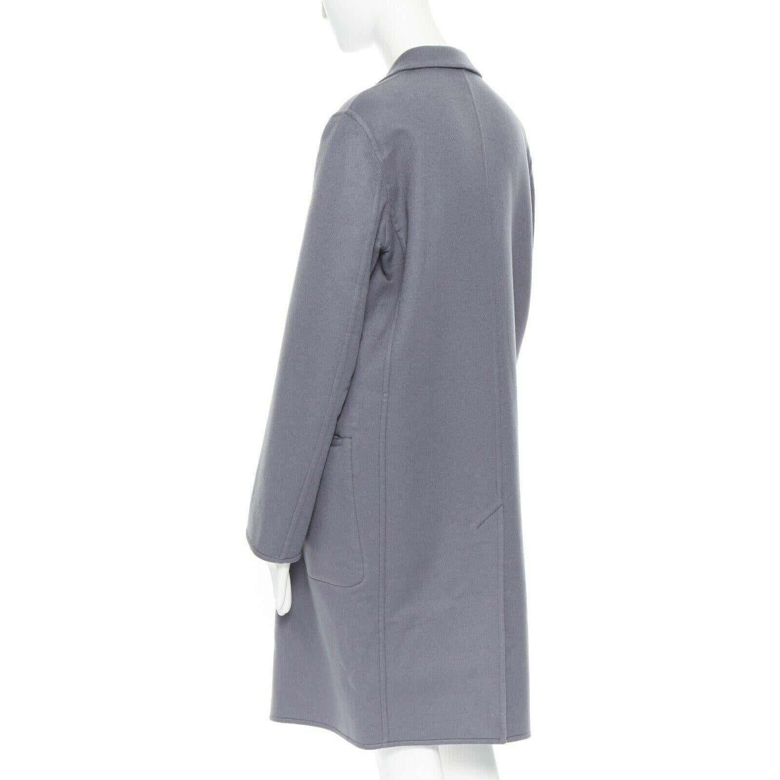 new CELINE PHOEBE PHILO 100% cashmere classic grey blue over coat FR36 S 1